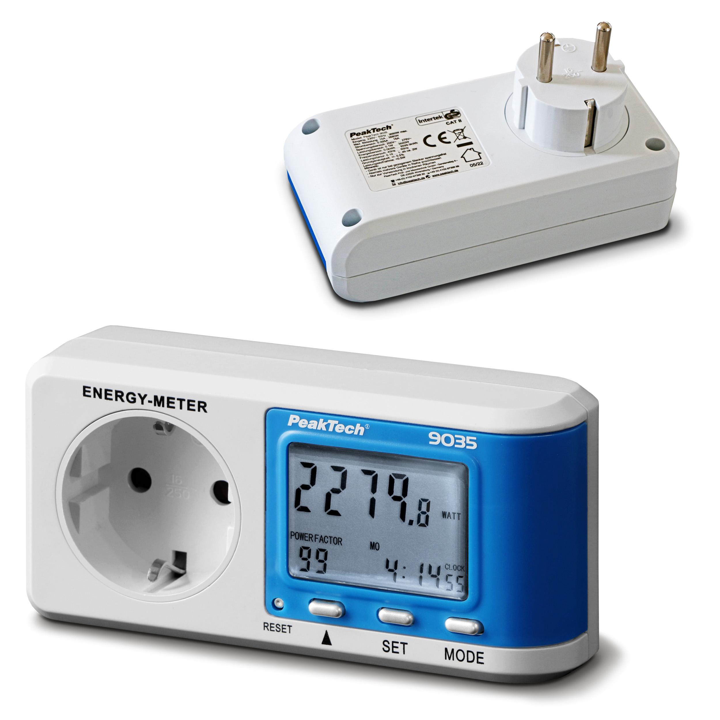 «PeakTech® P 9035» Energiekostenmessgerät mit 0,1 W Auflösung und Anzeigepuffer