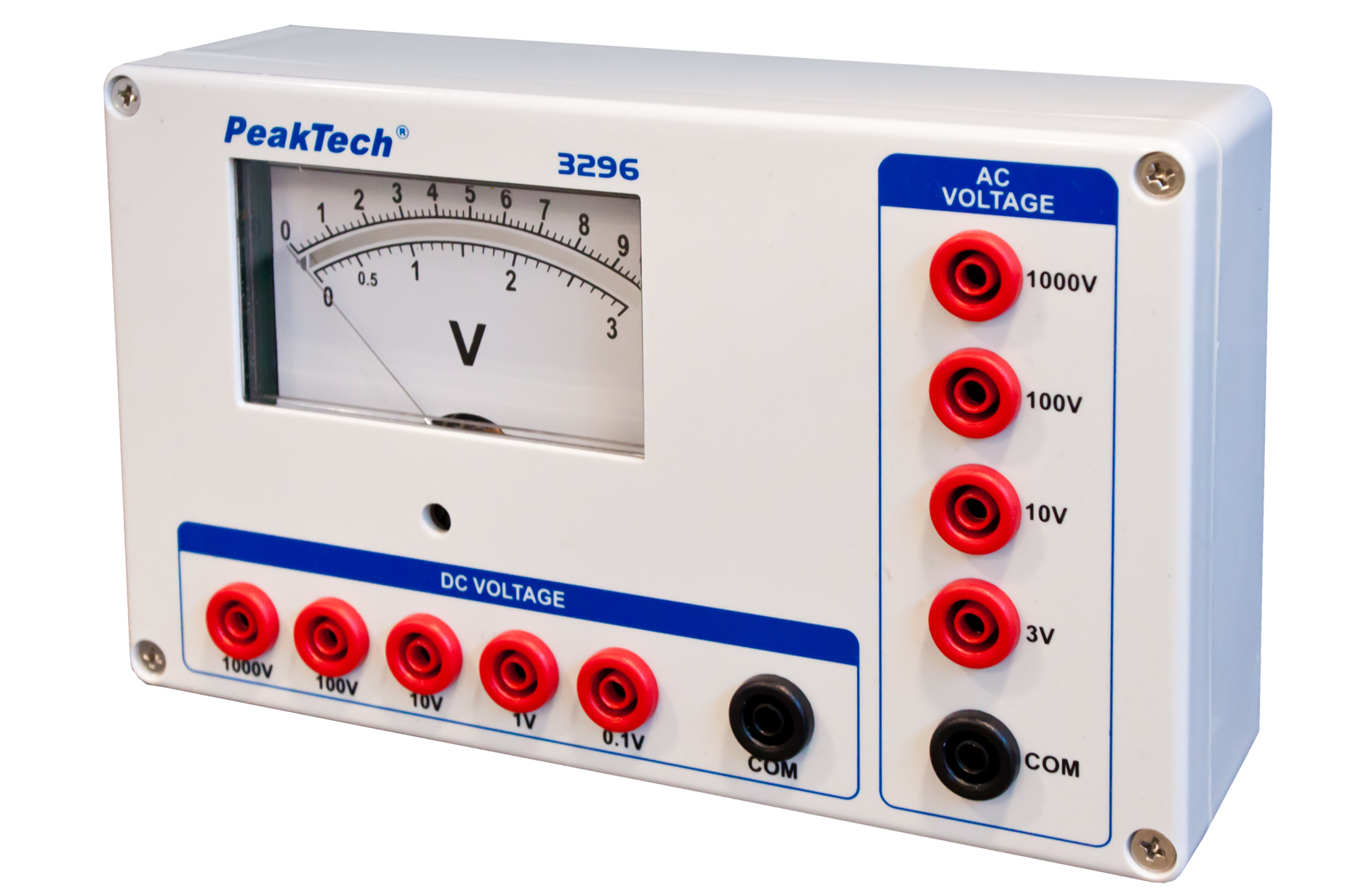 «PeakTech® P 3296» Analog Voltmeter - 0...0,1/1/10/100/1000V AC/DC