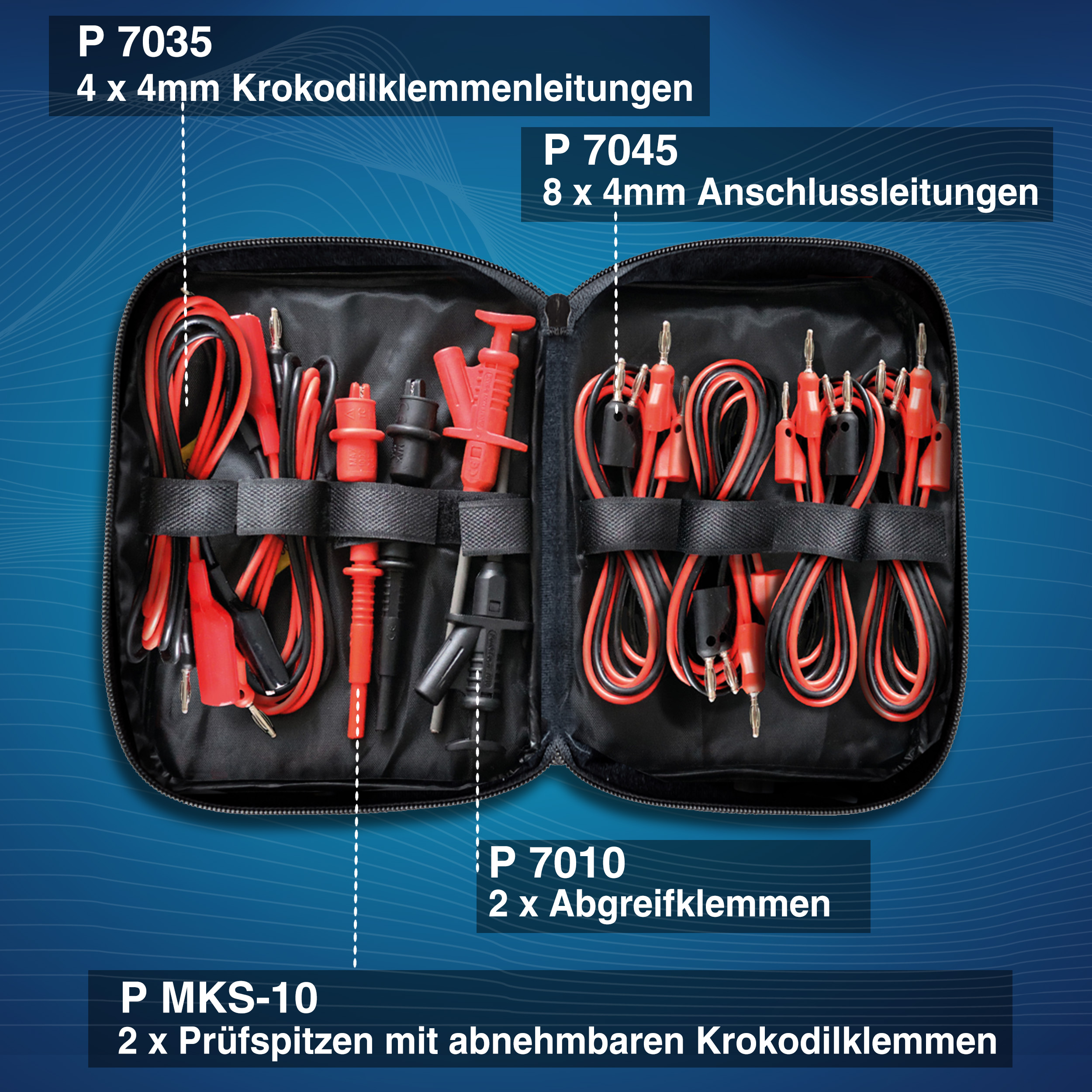 «PeakTech® P 8201» Measuring Accessories Set with 4mm Plugs