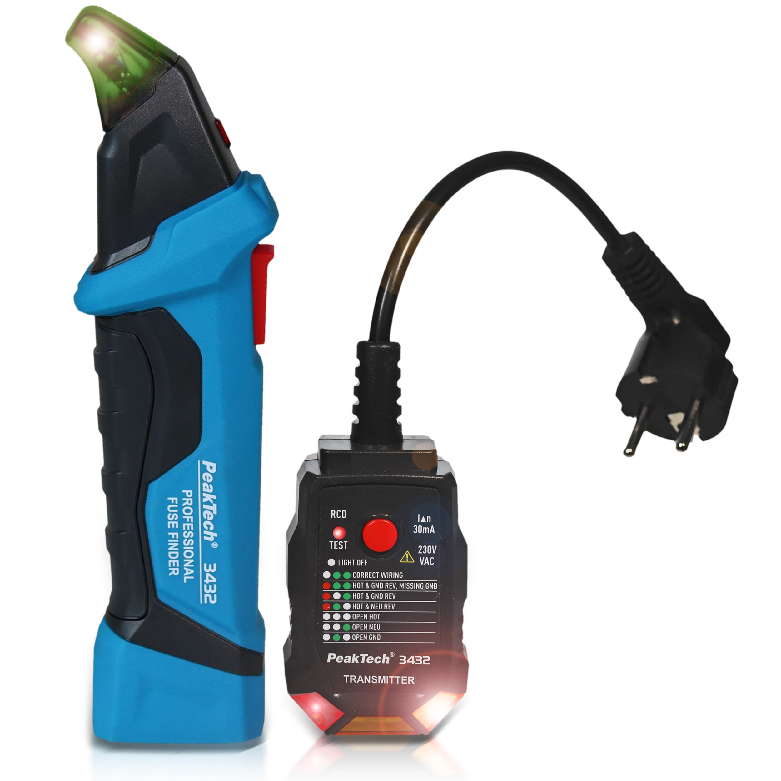 «PeakTech® P 3432» Sicherungsfinder mit RCD Tester
