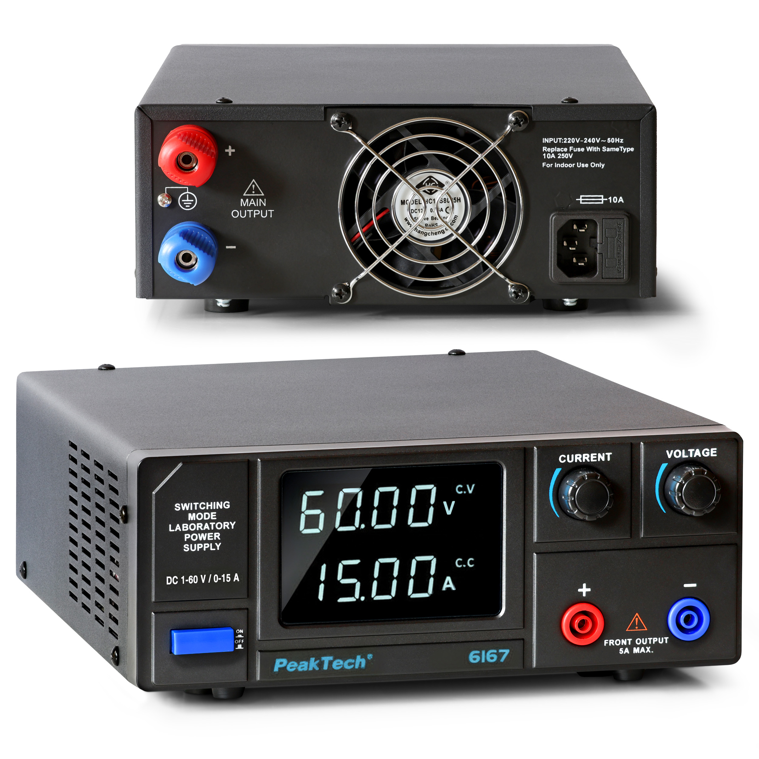 «PeakTech® P 6167» DC Schaltnetzgerät  1 - 60V / 0-15A