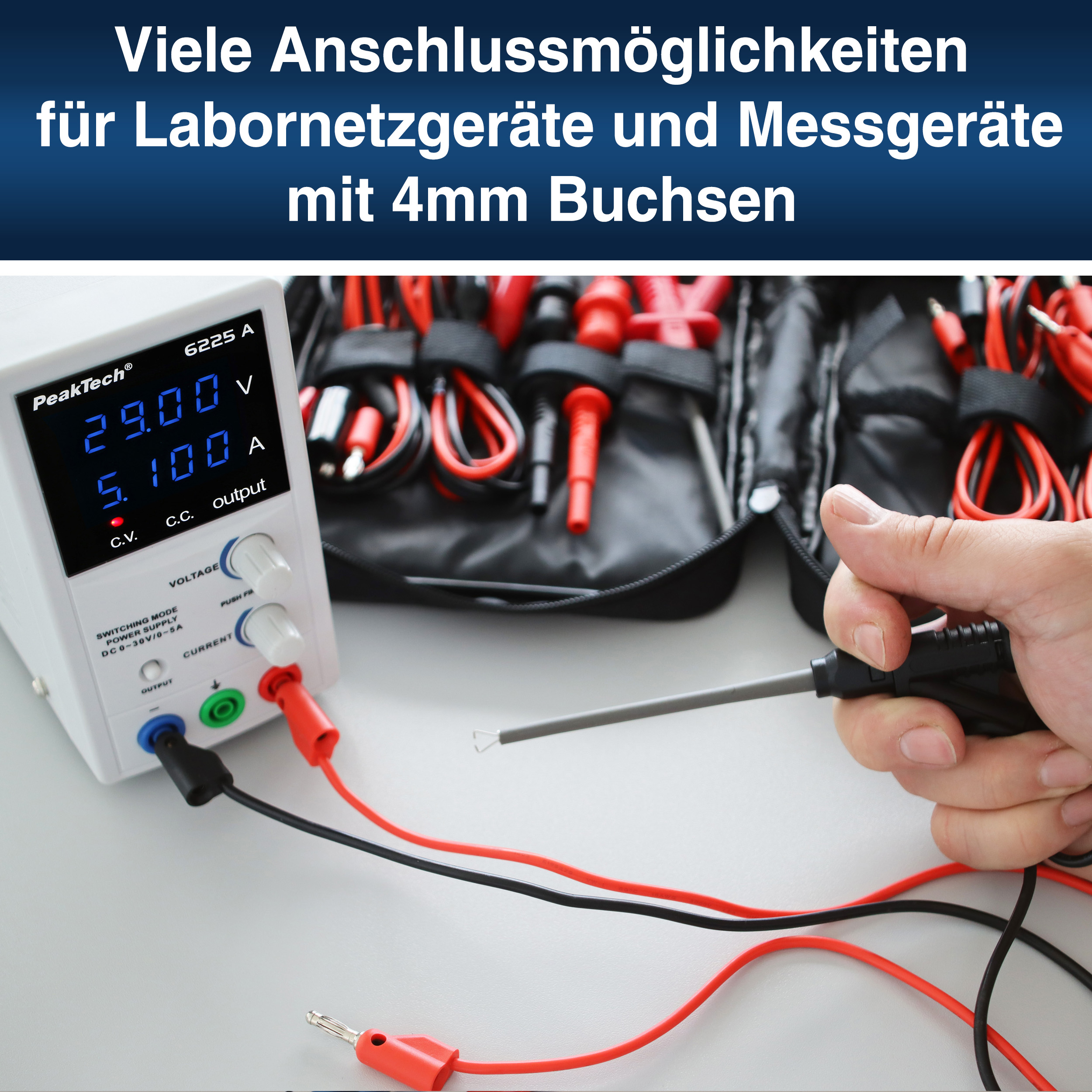 «PeakTech® P 8201» Measuring Accessories Set with 4mm Plugs