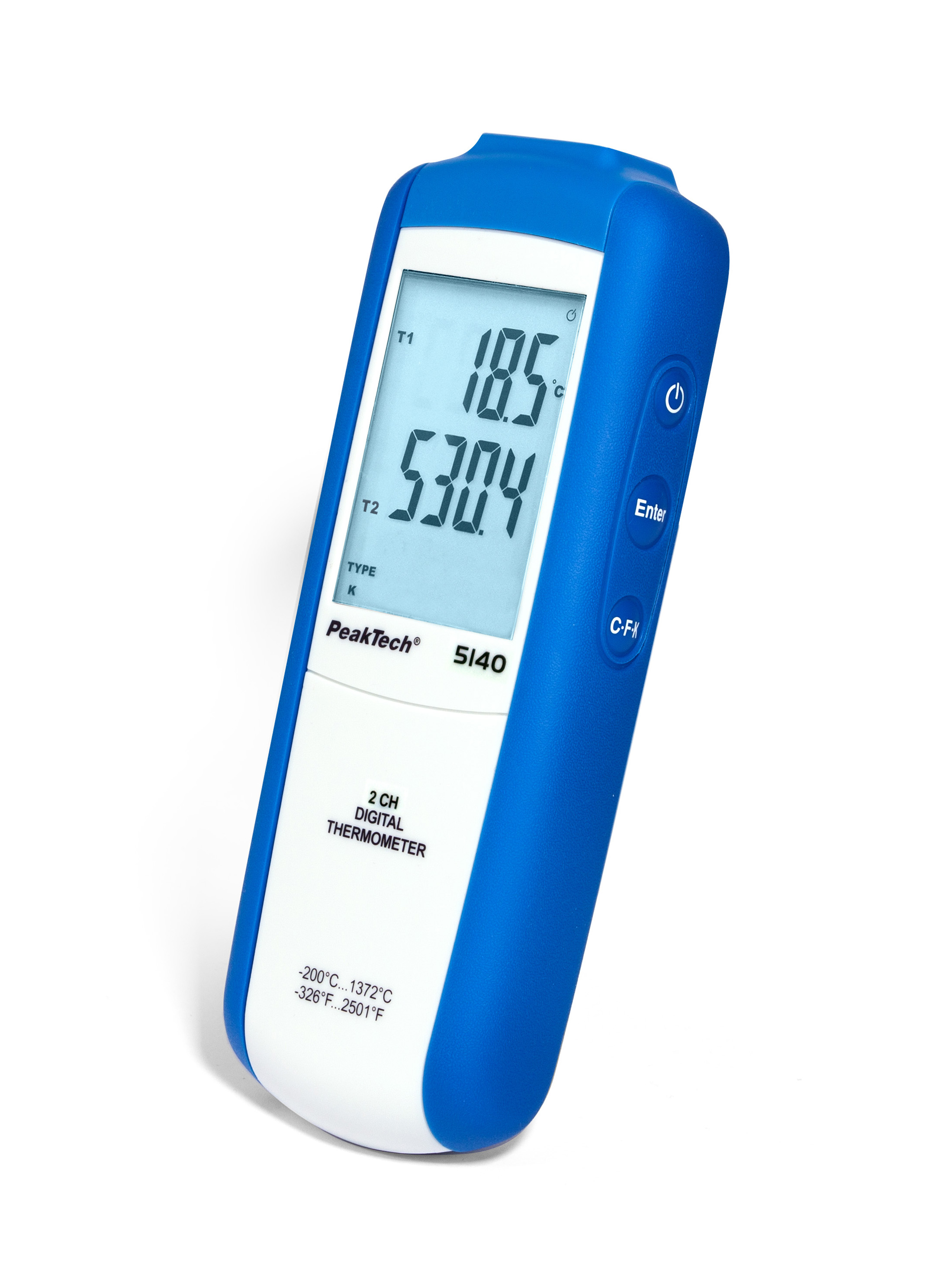 «PeakTech® P 5140» Termometr cyfrowy 2 CH, -200...+1372°C