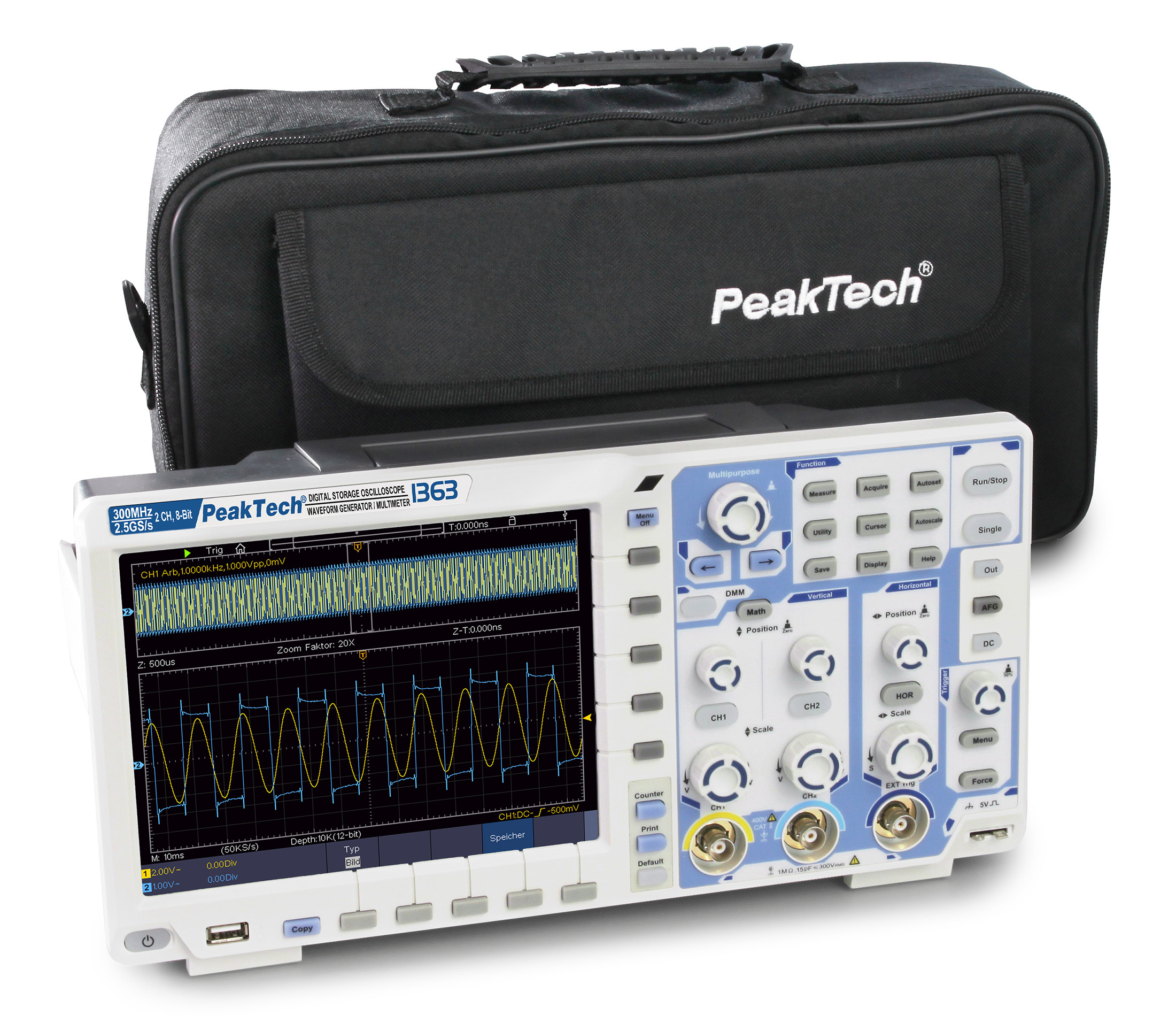 «PeakTech® P 1363» Oscilloscope à écran tactile