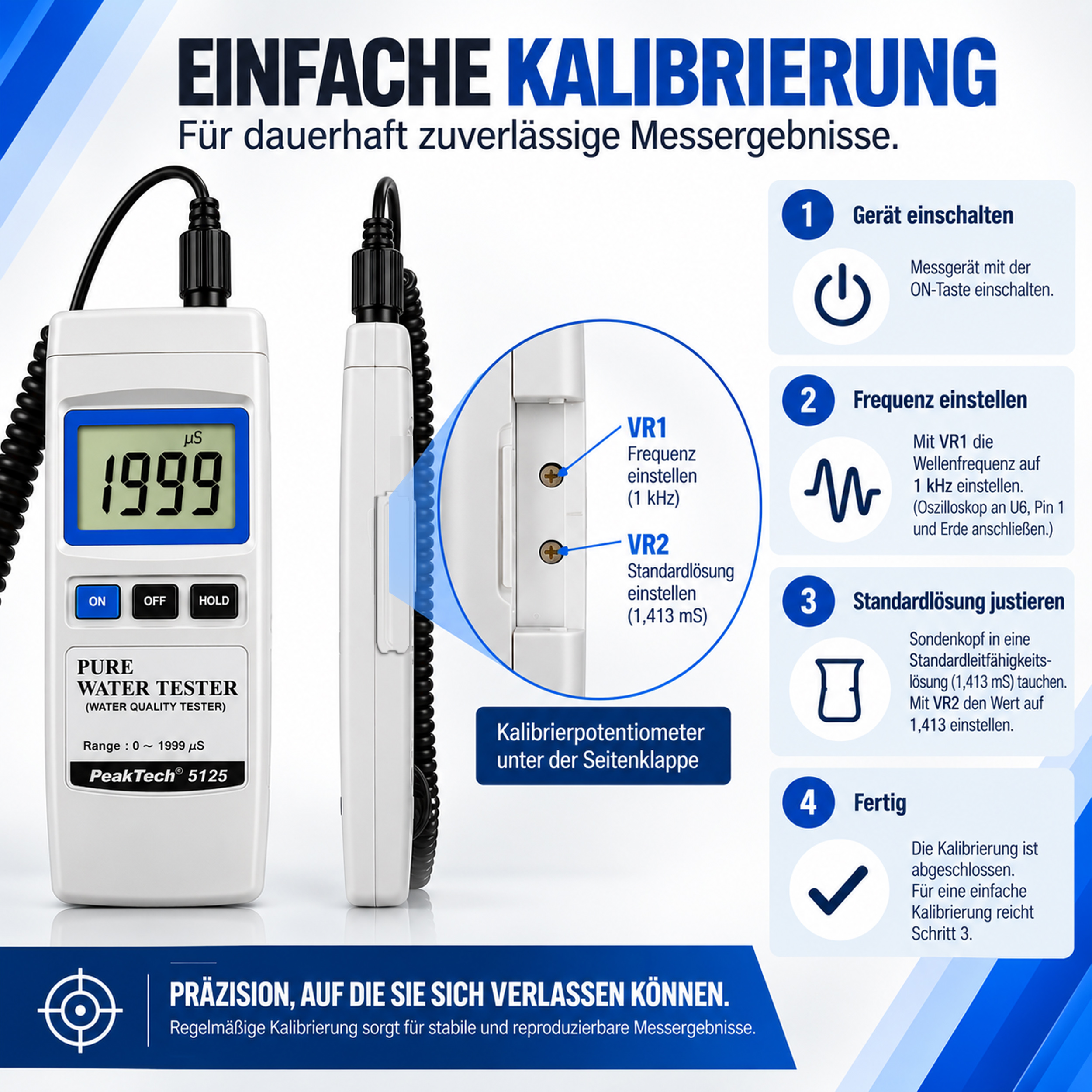 «PeakTech® P 5125» Conductivity Tester / Water Tester
