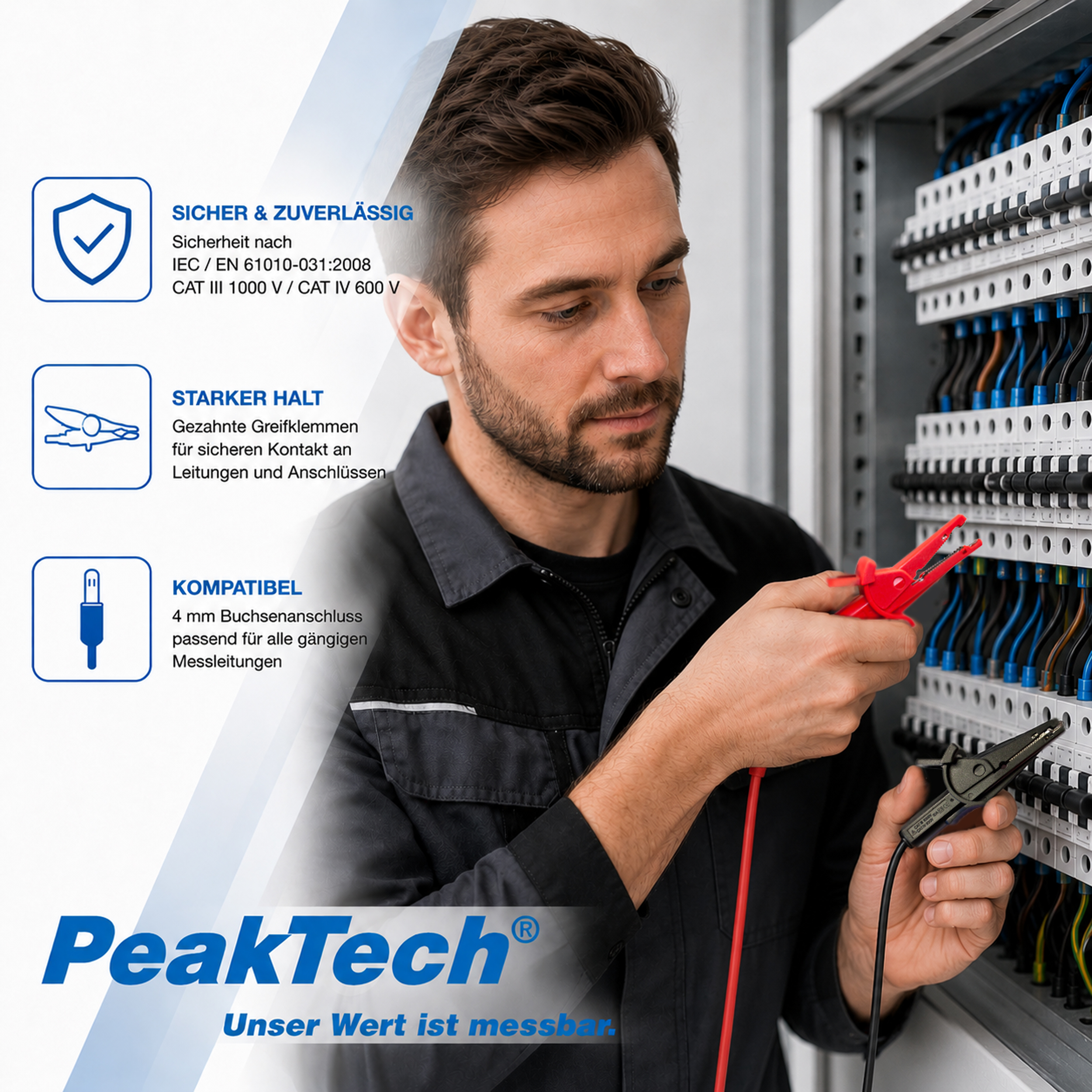 «PeakTech® P 7015» Alligator clamps for Digital Multimeter