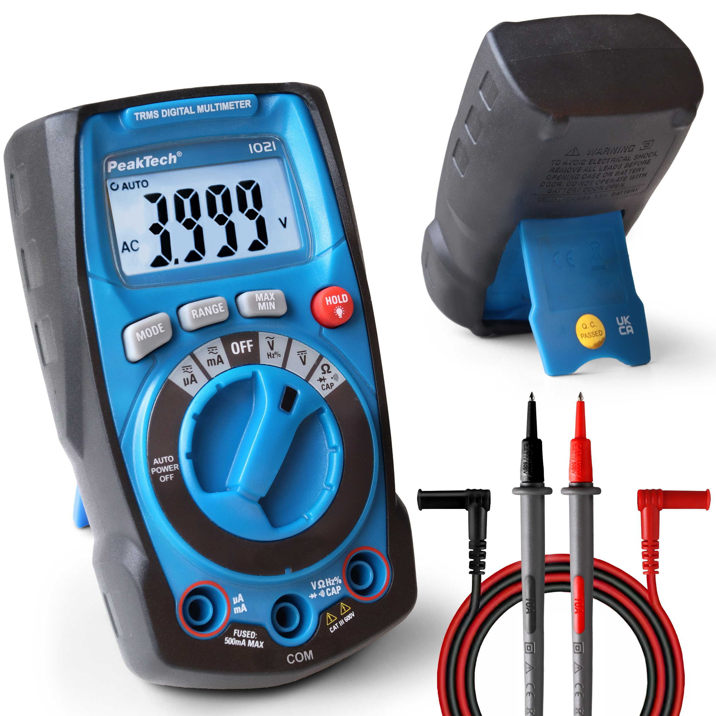 «PeakTech® P 1021» TrueRMS Digital Multimeter 4000 Counts, Auto.Range