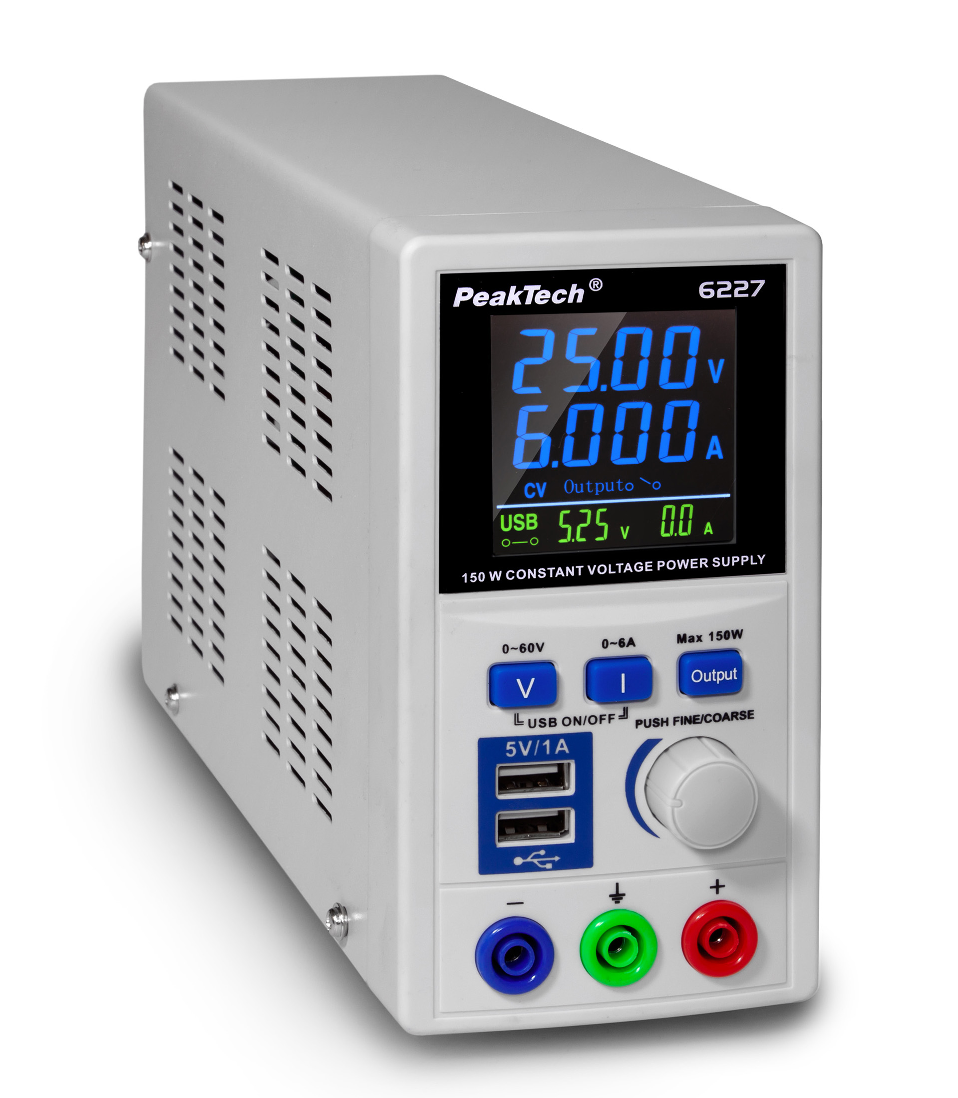 «PeakTech® P 6227» Switching Mode Power Supply 0 - 60 V / 0 - 6 A DC