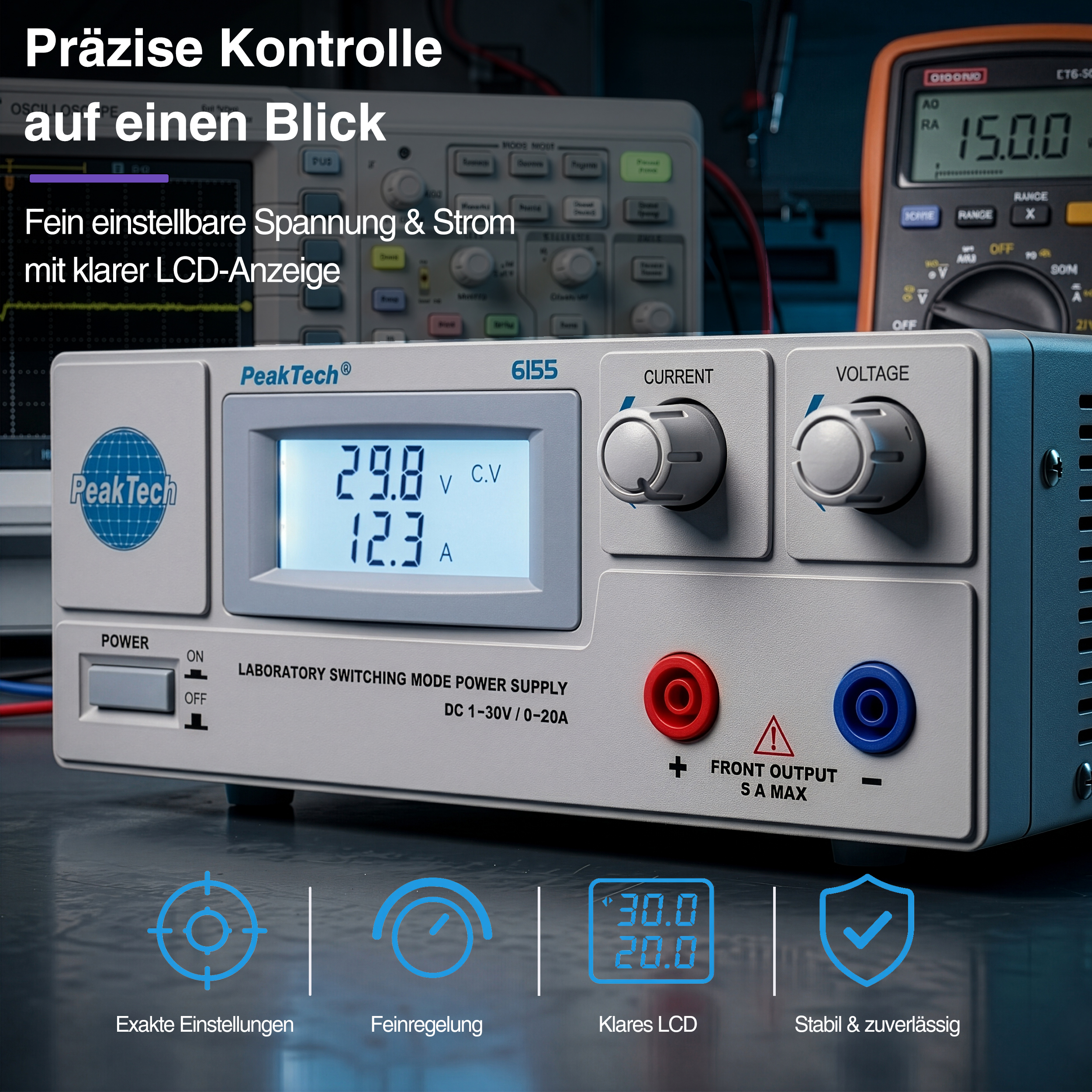 «PeakTech® P 6155» Laboratory Switching Mode Power Supply
