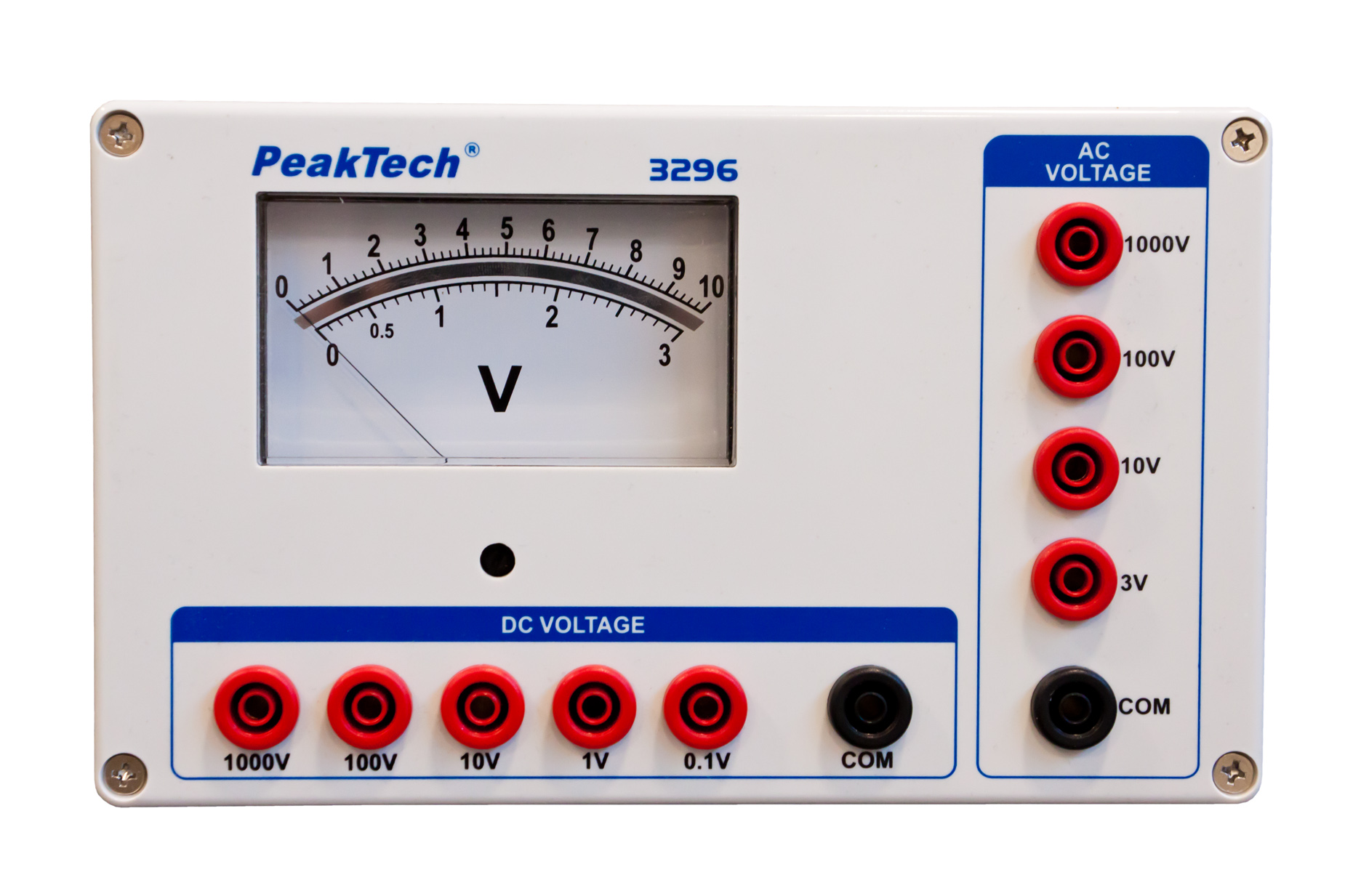 «PeakTech® P 3296» Analog Voltmeter - 0...0,1/1/10/100/1000V AC/DC