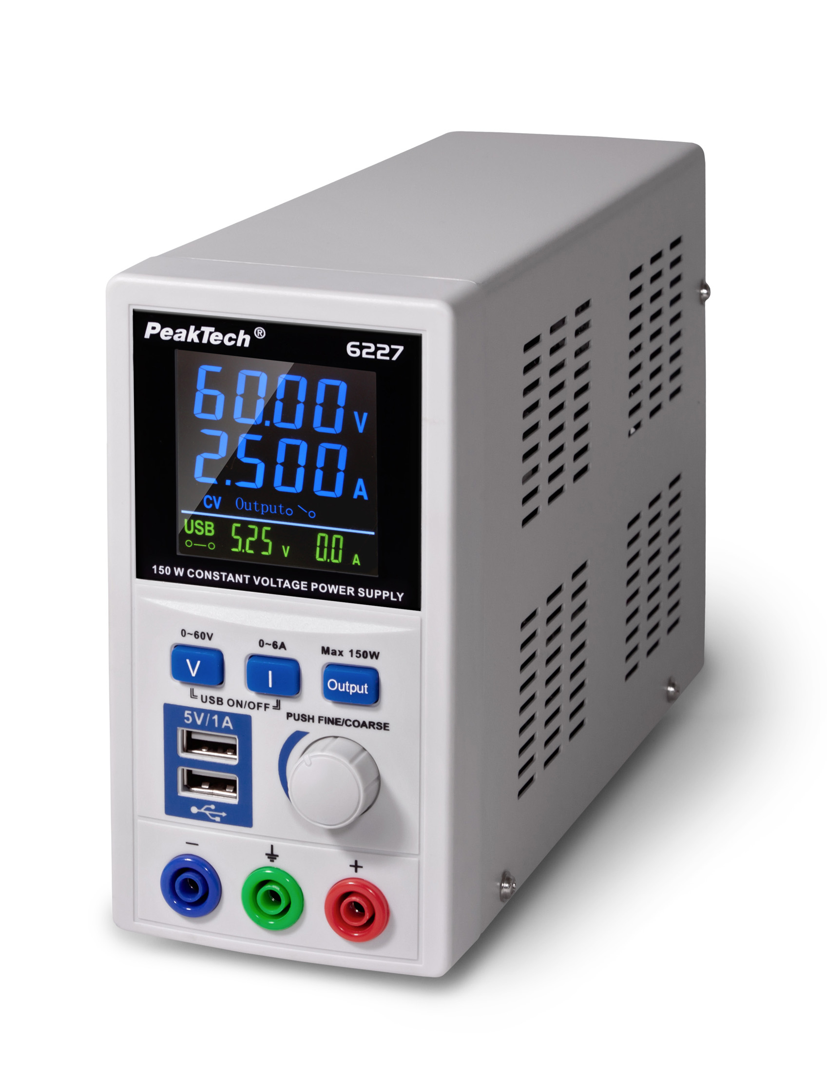 «PeakTech® P 6227» Switching Mode Power Supply 0 - 60 V / 0 - 6 A DC