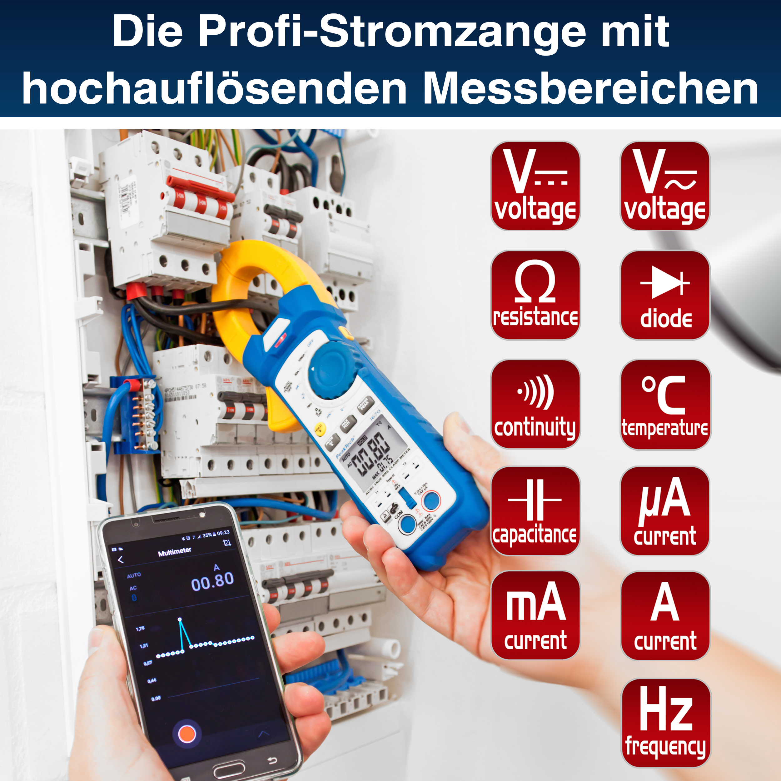 «PeakTech® P 1670» Pince multimètre TrueRMS