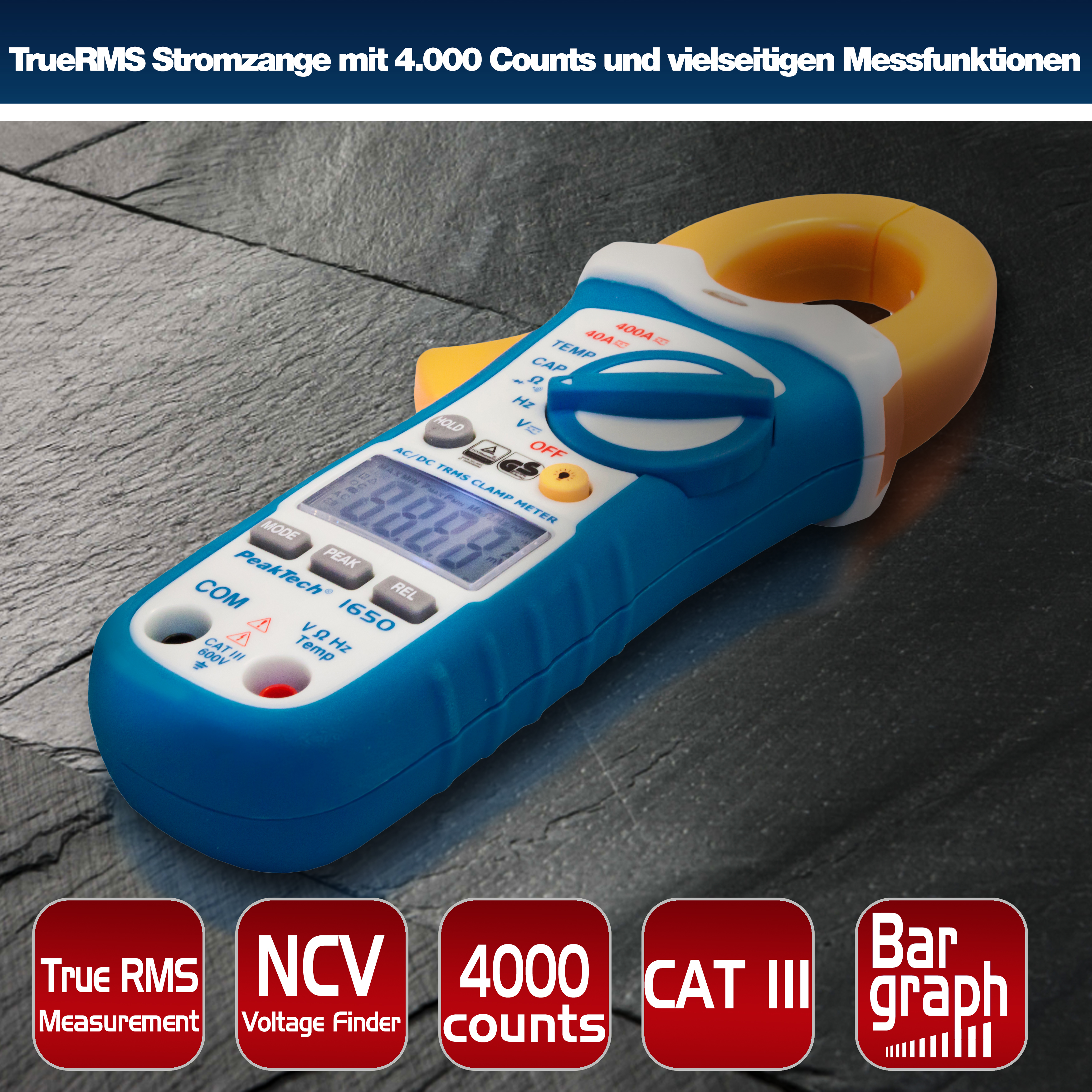 «PeakTech® P 1650» Pince multimètre TrueRMS
