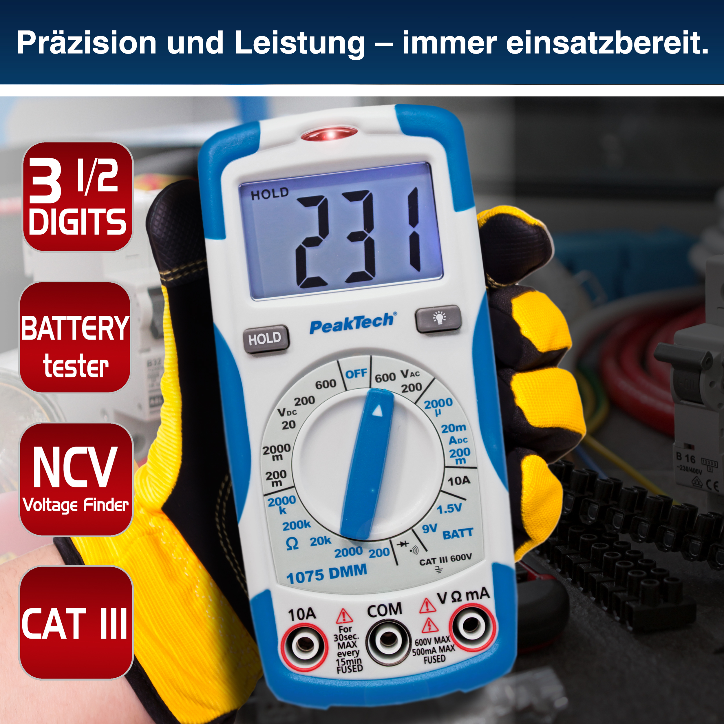 «PeakTech® P 1075» Multimètre numérique AC / DC