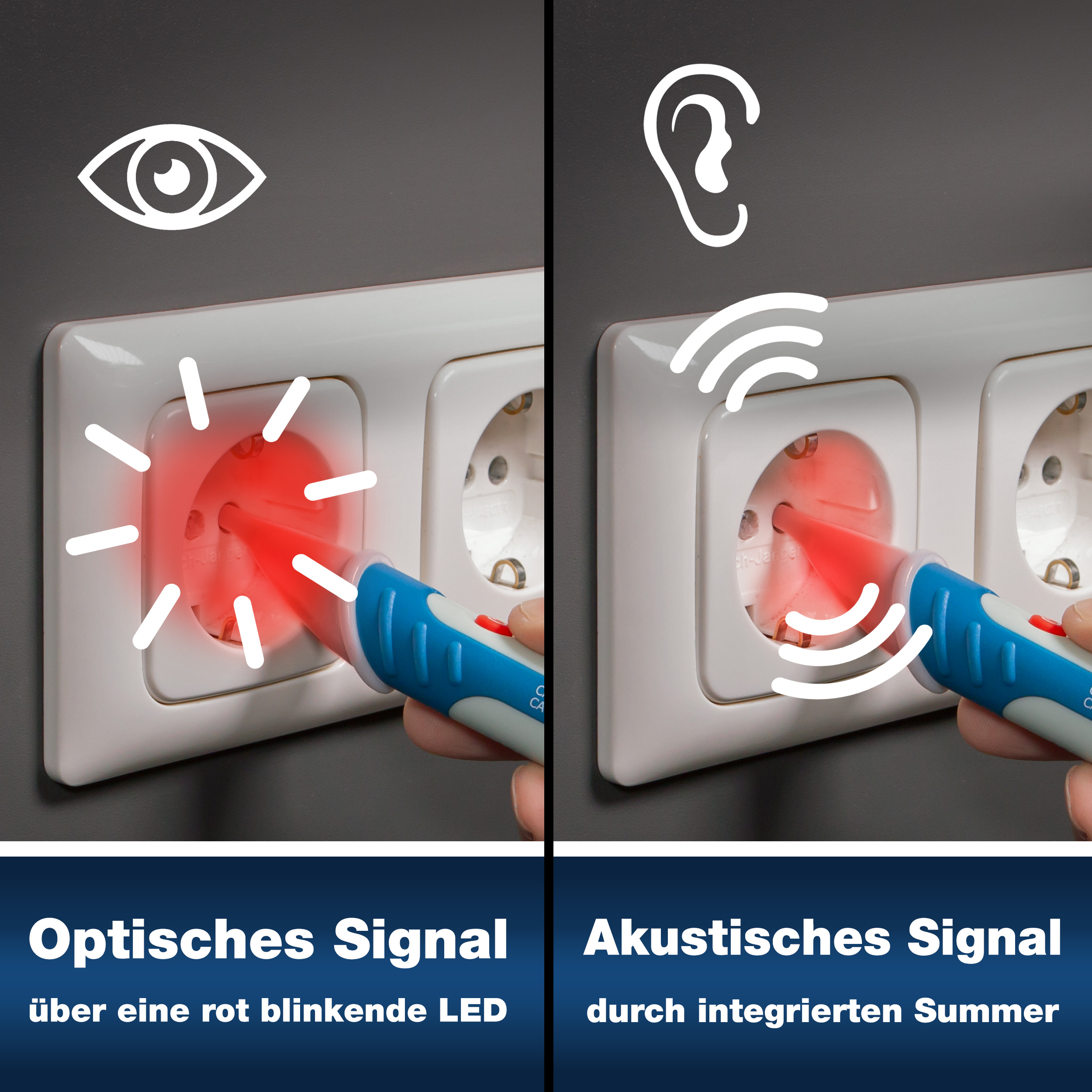 «PeakTech® P 1030» Detektor napięcia AC 50 - 1000 V AC, bezdotykowy