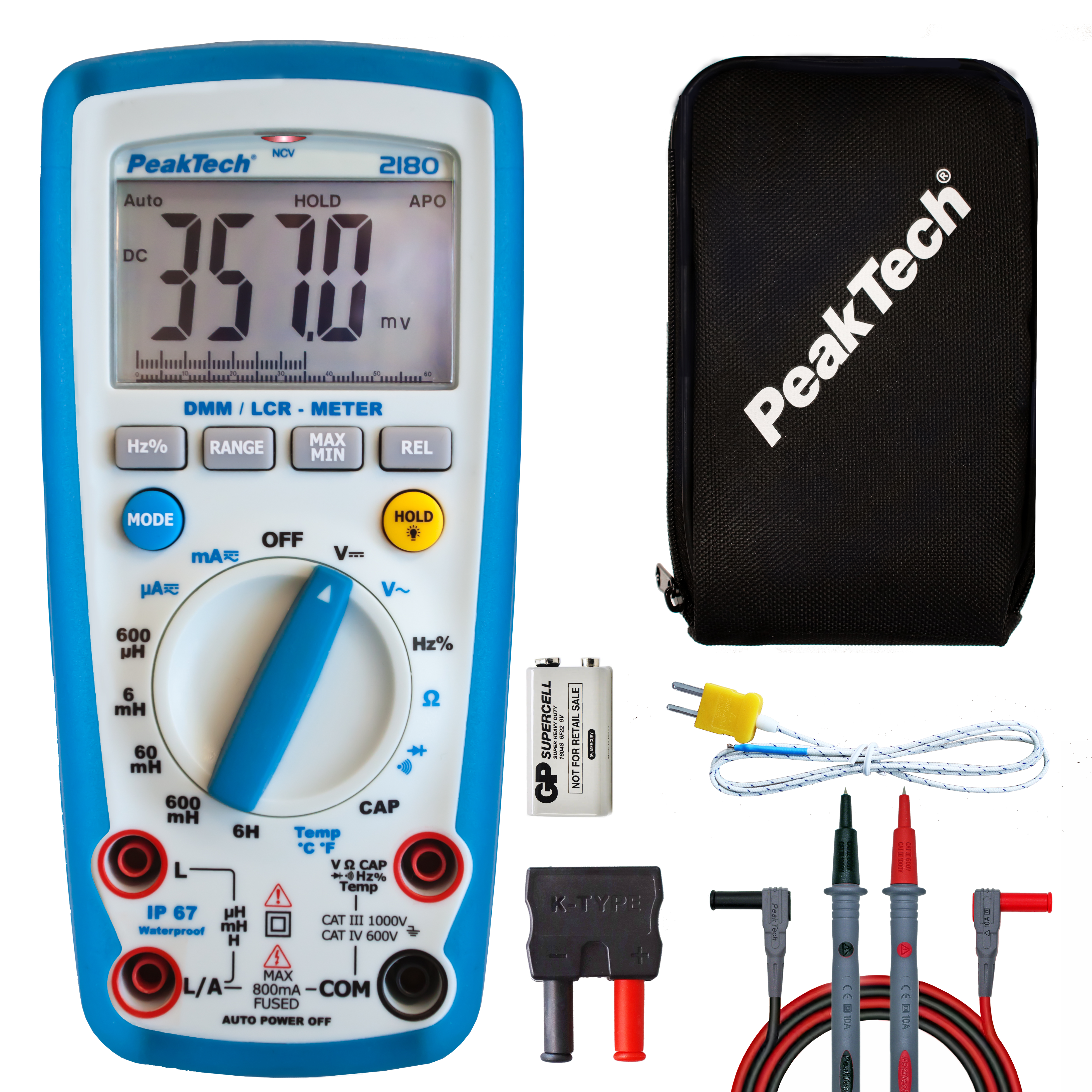 «PeakTech® P 2180» Multimetr cyfrowy z miernikiem LCR, 6000 zliczeń