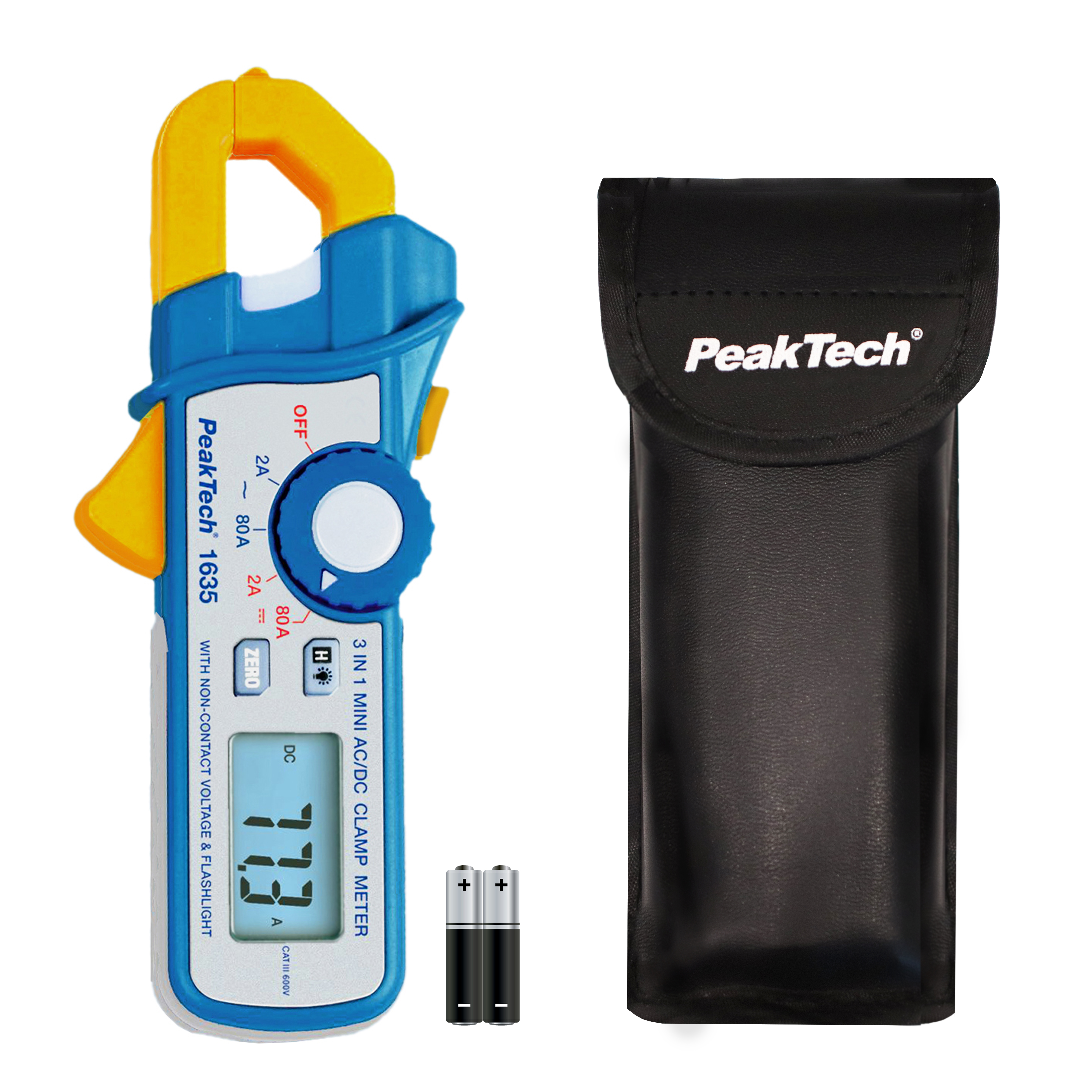 «PeakTech® P 1635» Kriechstromzange 2 / 80 A AC/DC mit 1mA Auflösung