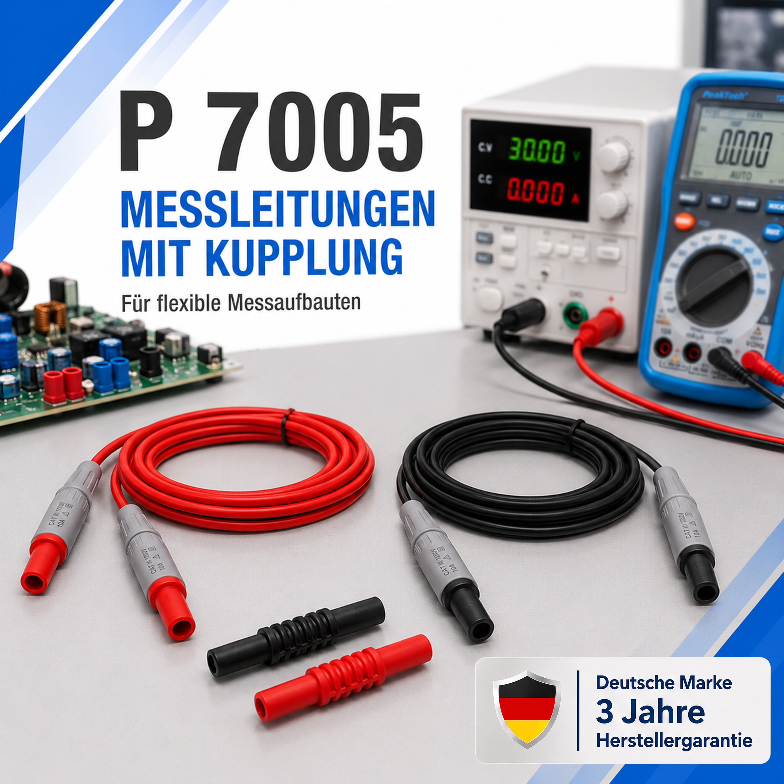 «PeakTech® P 7005» Test Leads for Digital Multimeter with extension