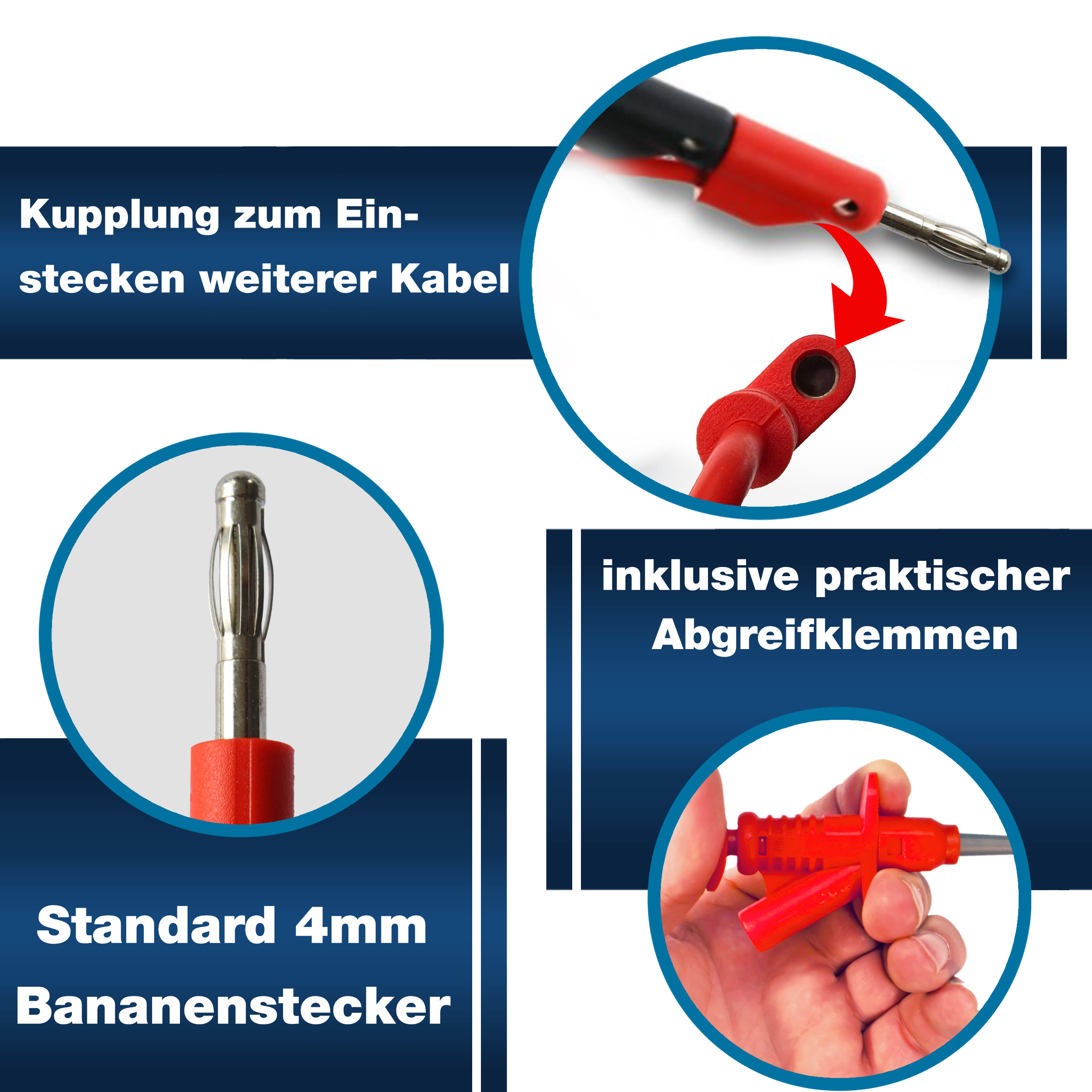 «PeakTech® P 8201» Measuring Accessories Set with 4mm Plugs