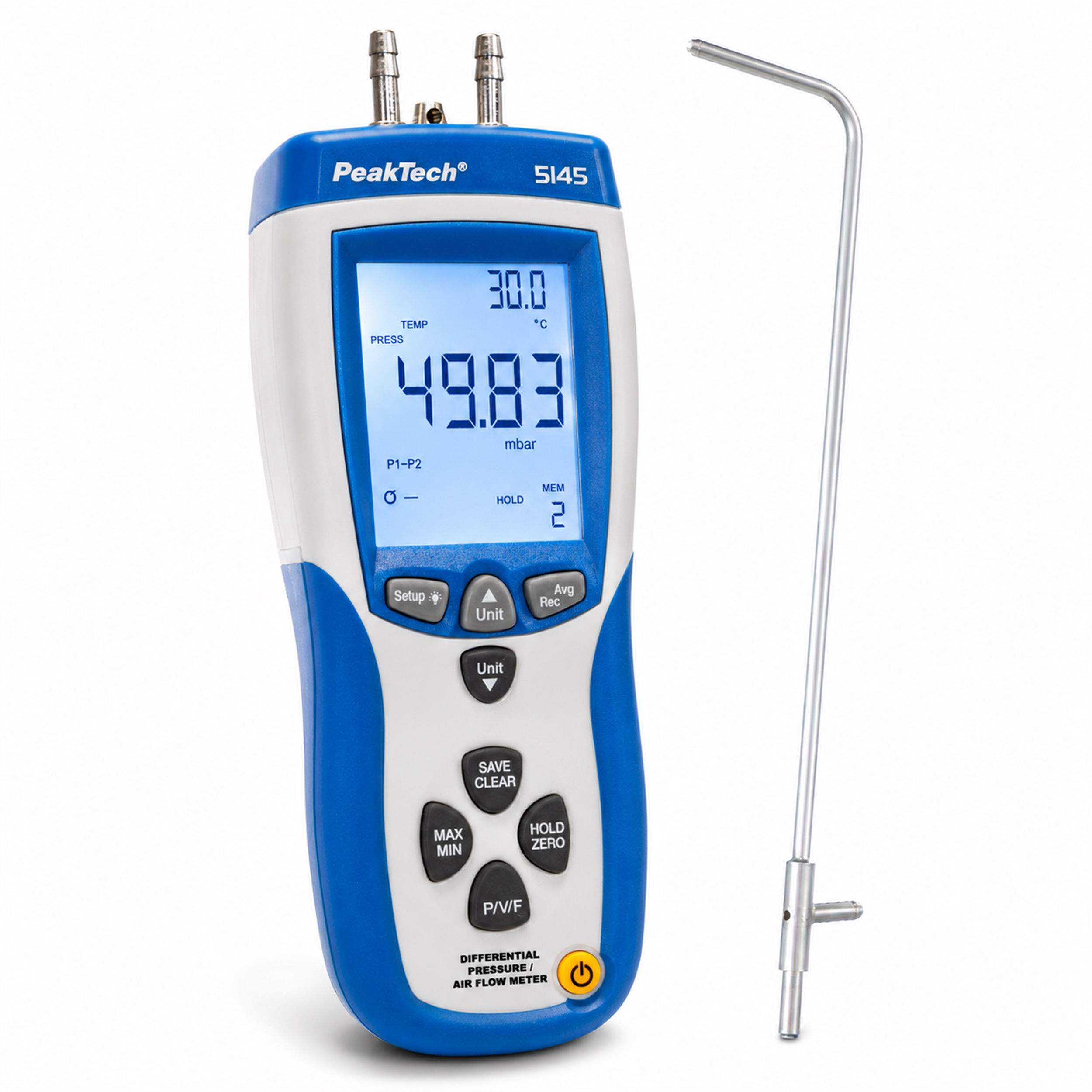 «PeakTech® P 5145» Professional Pressure-Difference & Air Flow Meter