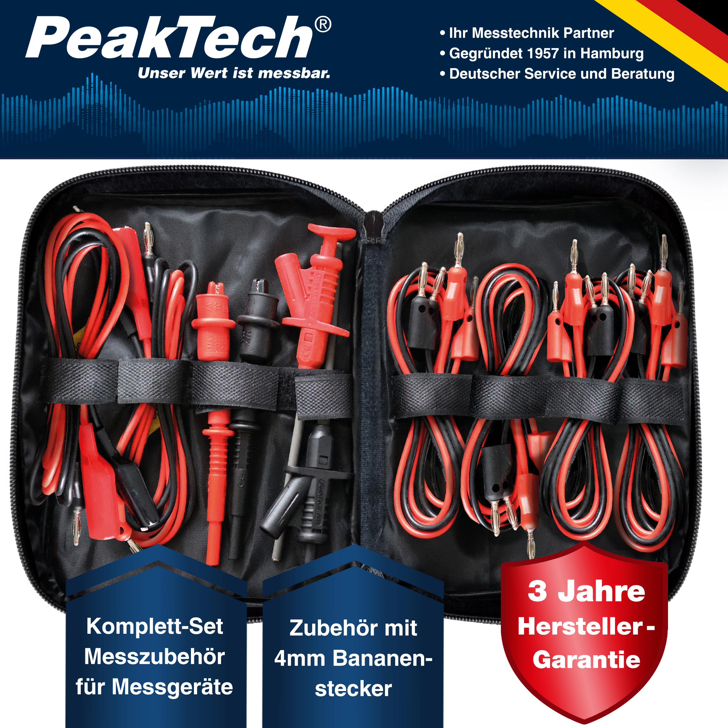 «PeakTech® P 8201» Measuring Accessories Set with 4mm Plugs