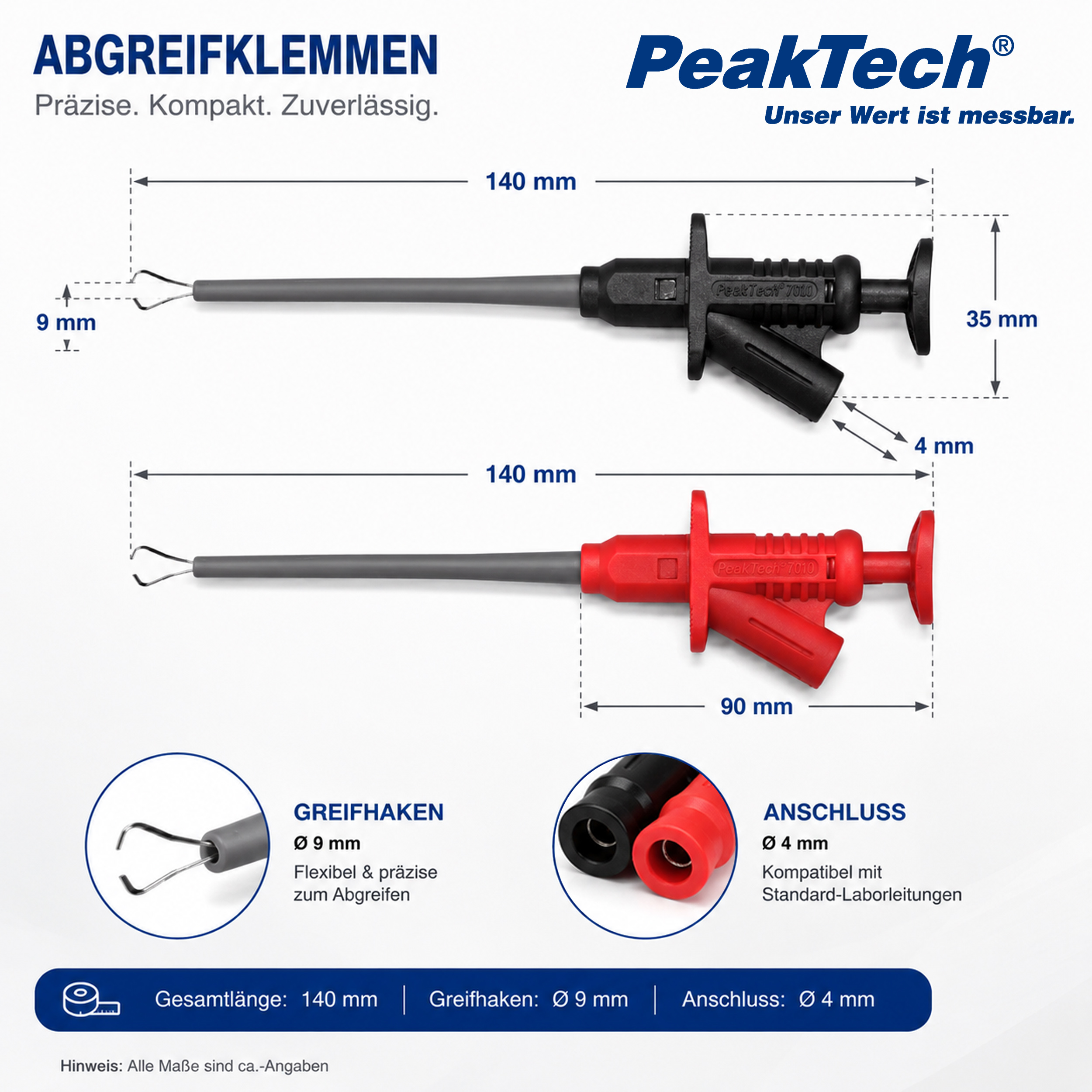 «PeakTech® P 7010» Tapping clamps for Digital Multimeter; 5 A