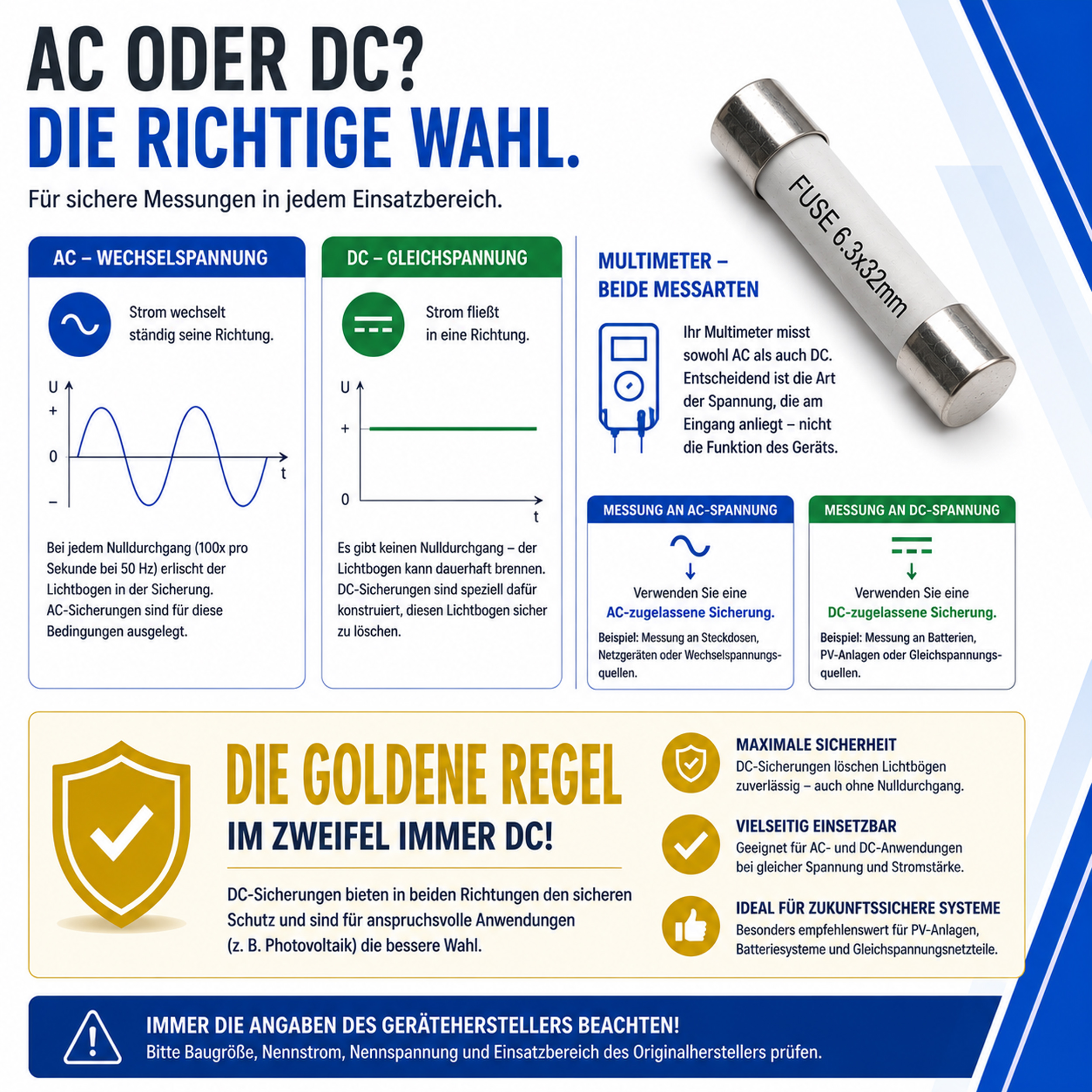 «PeakTech® P 7605» microfuse ~ 0.4 A / 1000 V ~ 6.3 x 32 mm ~ super fast acting (FF)