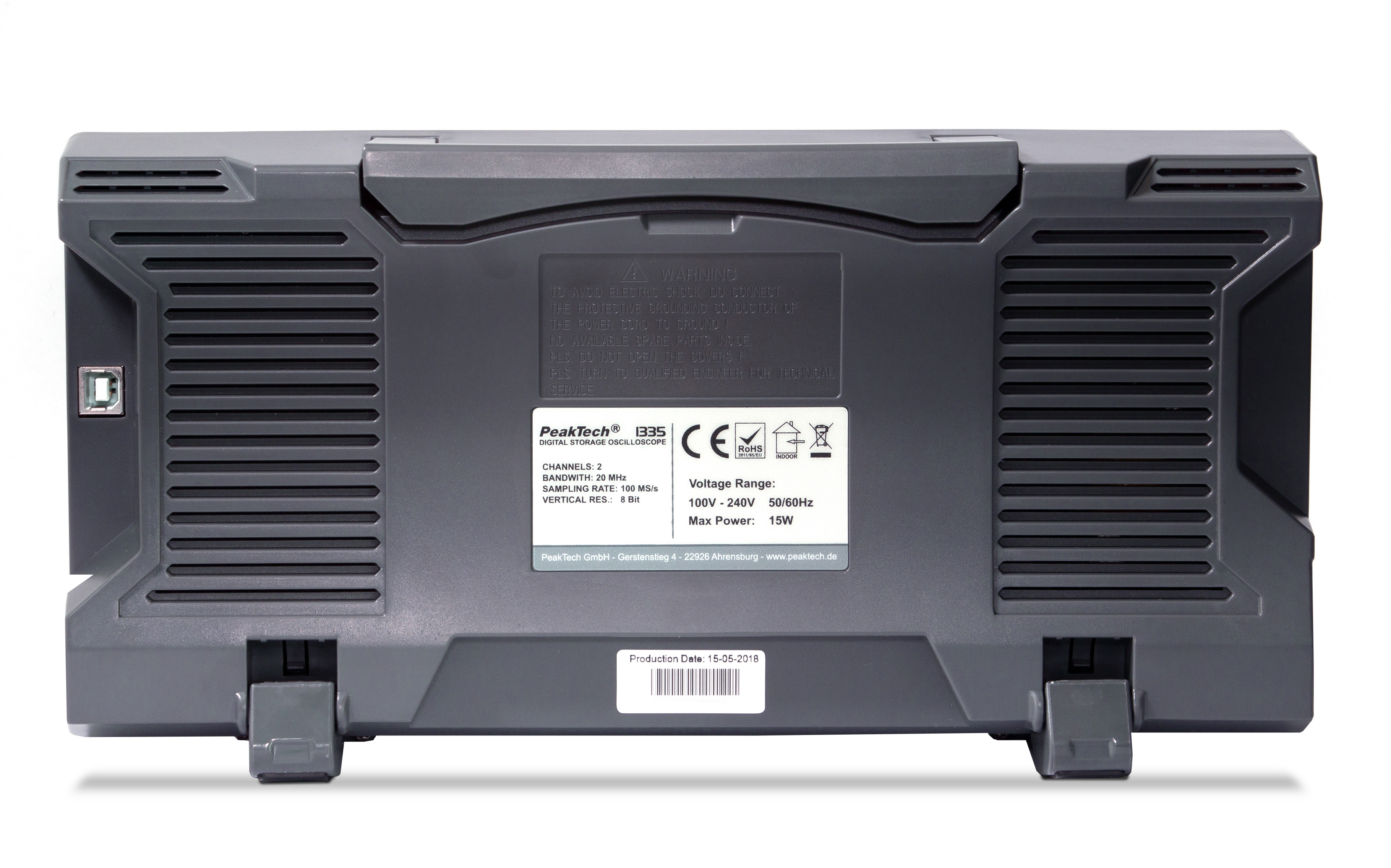 «PeakTech® P 1335» 20 MHz / 2 CH, 100 MS/s Digitalspeicheroszilloskop