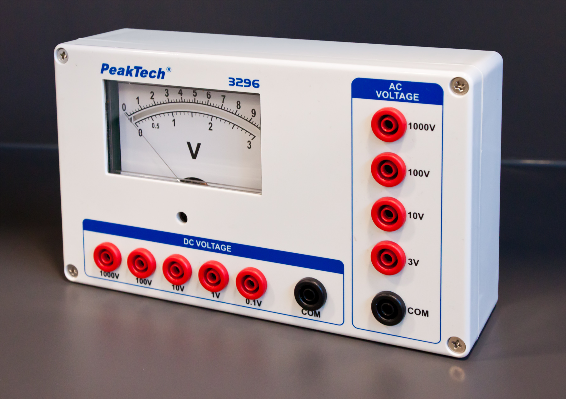 «PeakTech® P 3296» Analog Voltmeter - 0...0,1/1/10/100/1000V AC/DC