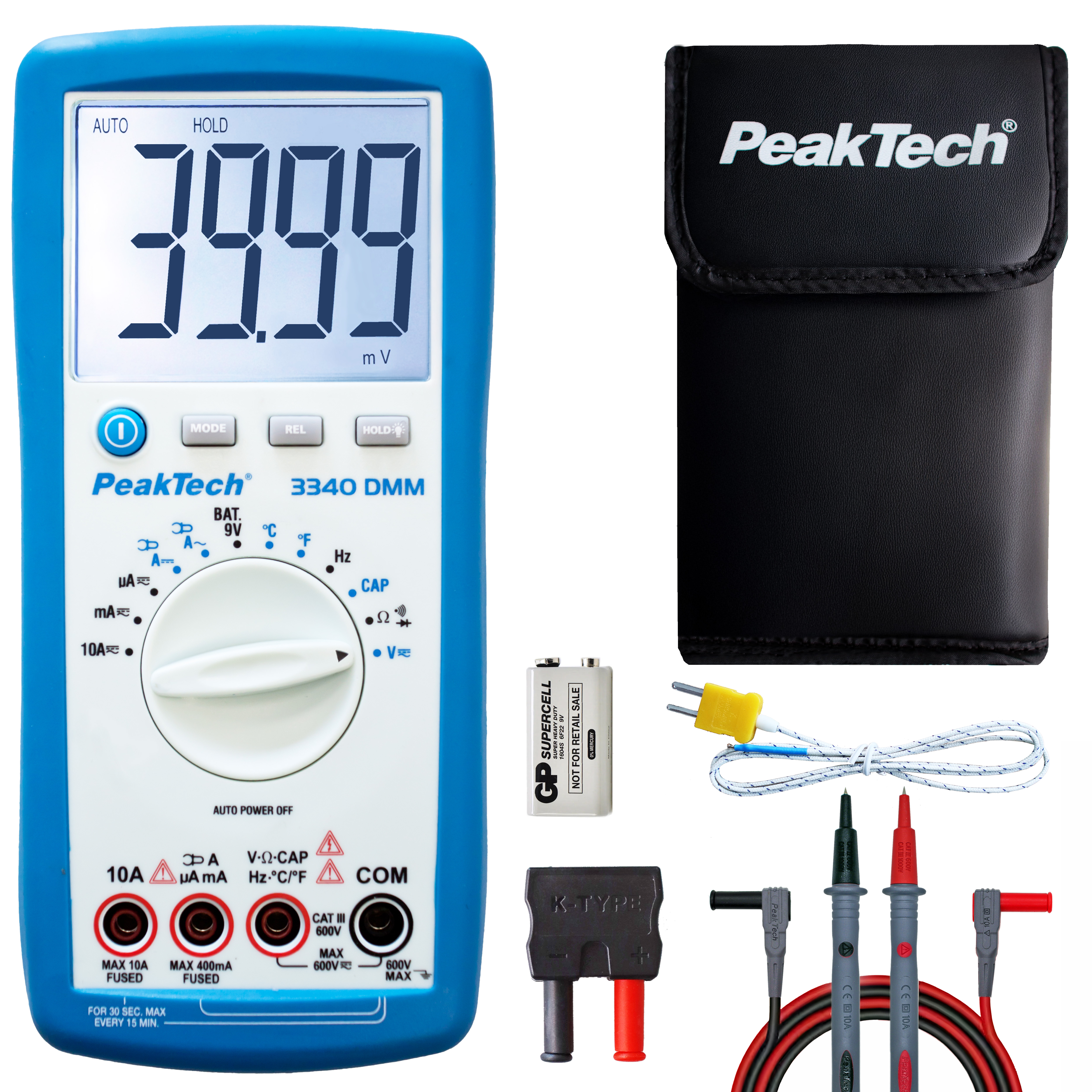 «PeakTech® P 3340» Digital multimeter, 4,000 counts, 600V AC / DC