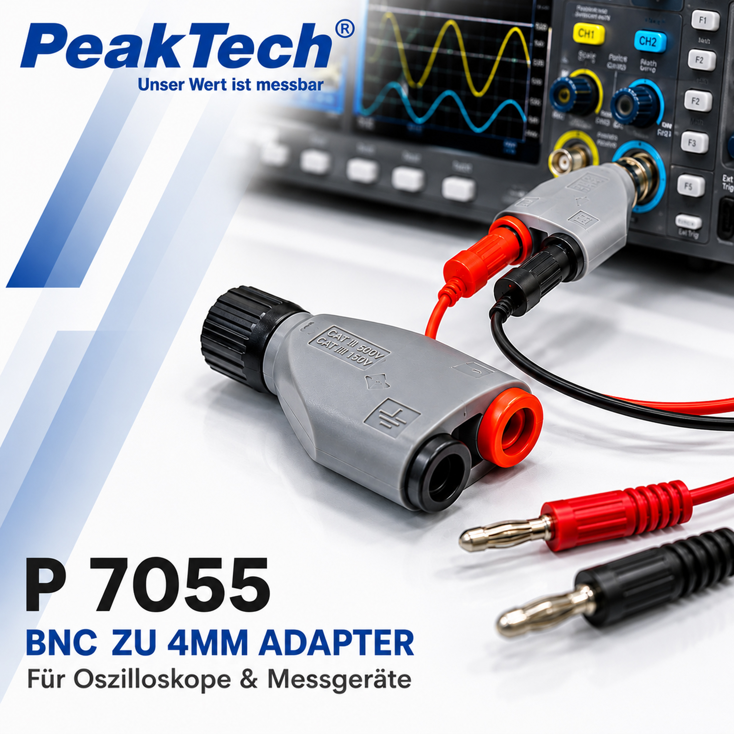 «PeakTech® P 7055» Adaptador BNC a 4 mm