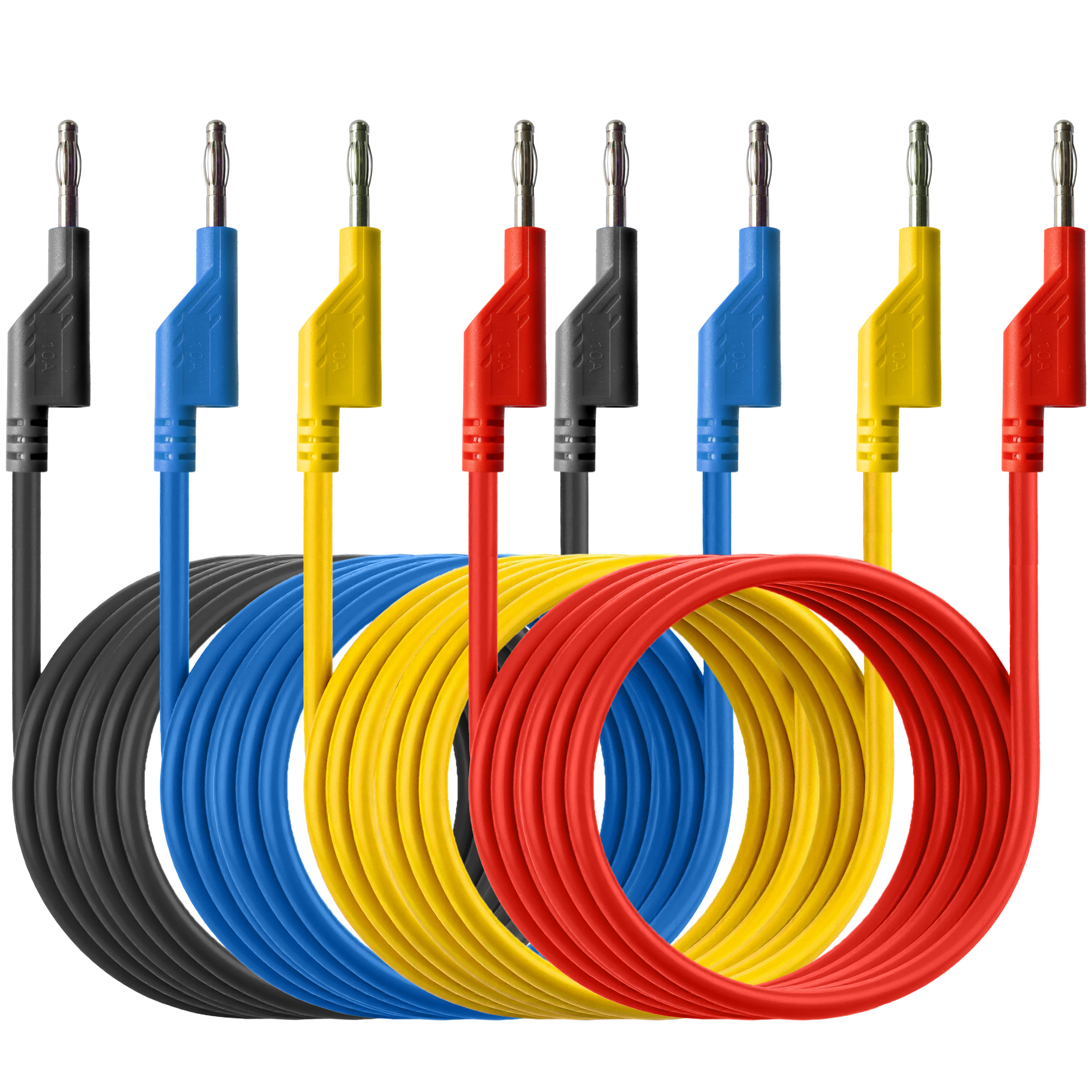 «PeakTech® P 7050» Set of 4 Test Leads (150cm) for Laboratory Power Supplies