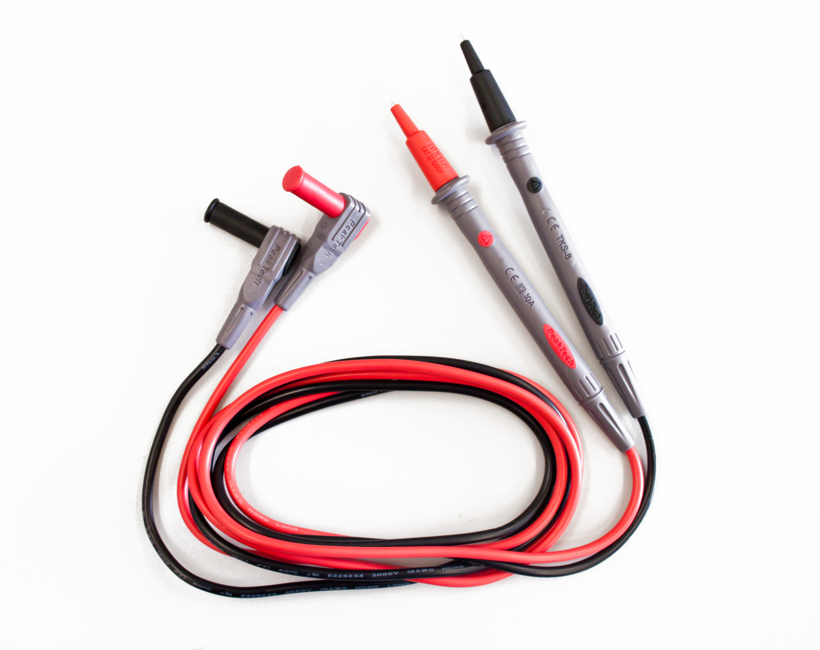 «PeakTech® TKS-8» Cables de Medida, punta de sonda de 2mm, fundas