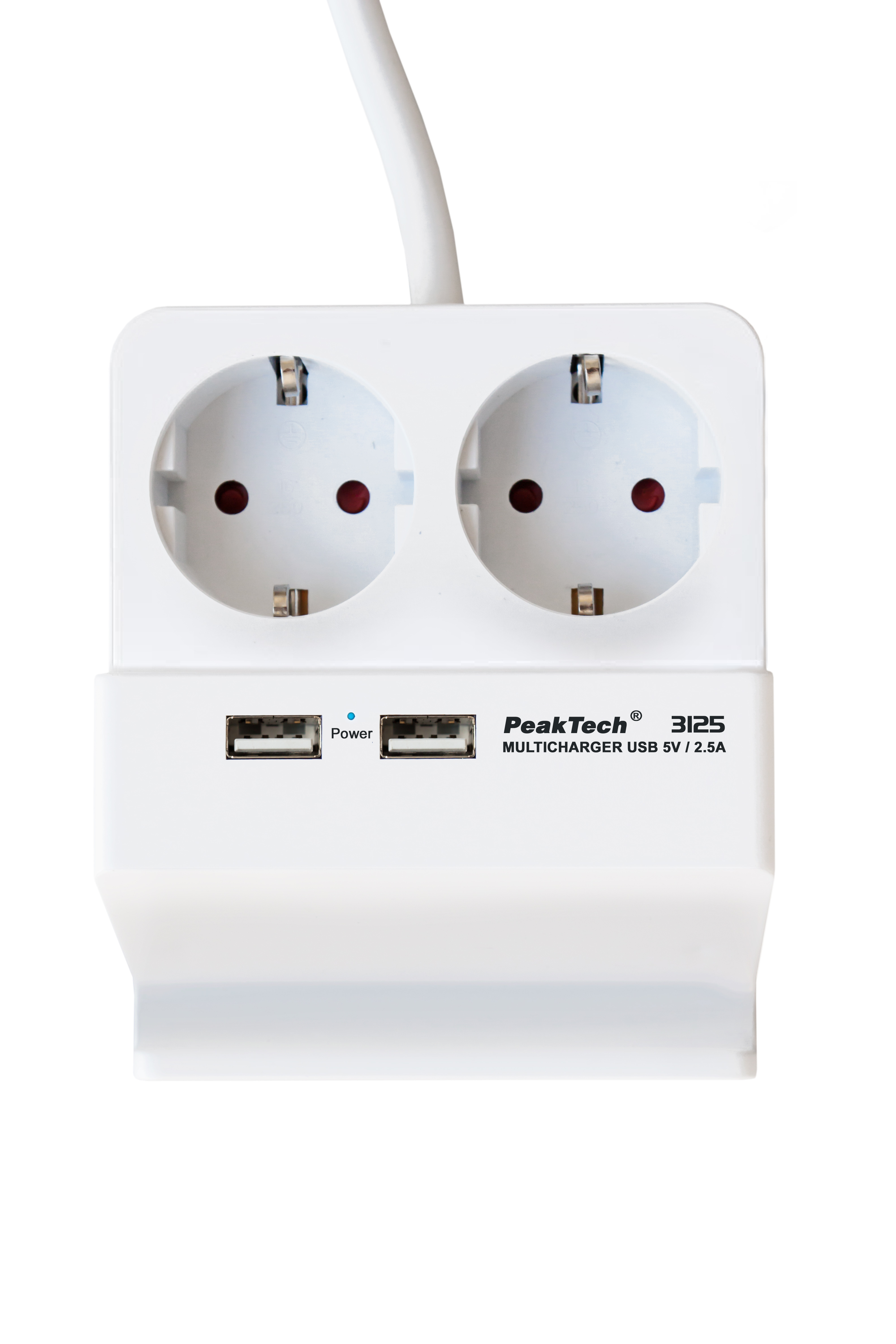 «PeakTech® P 3125» Enchufe Schuko 2x 230V, 2x toma USB 2.5 A