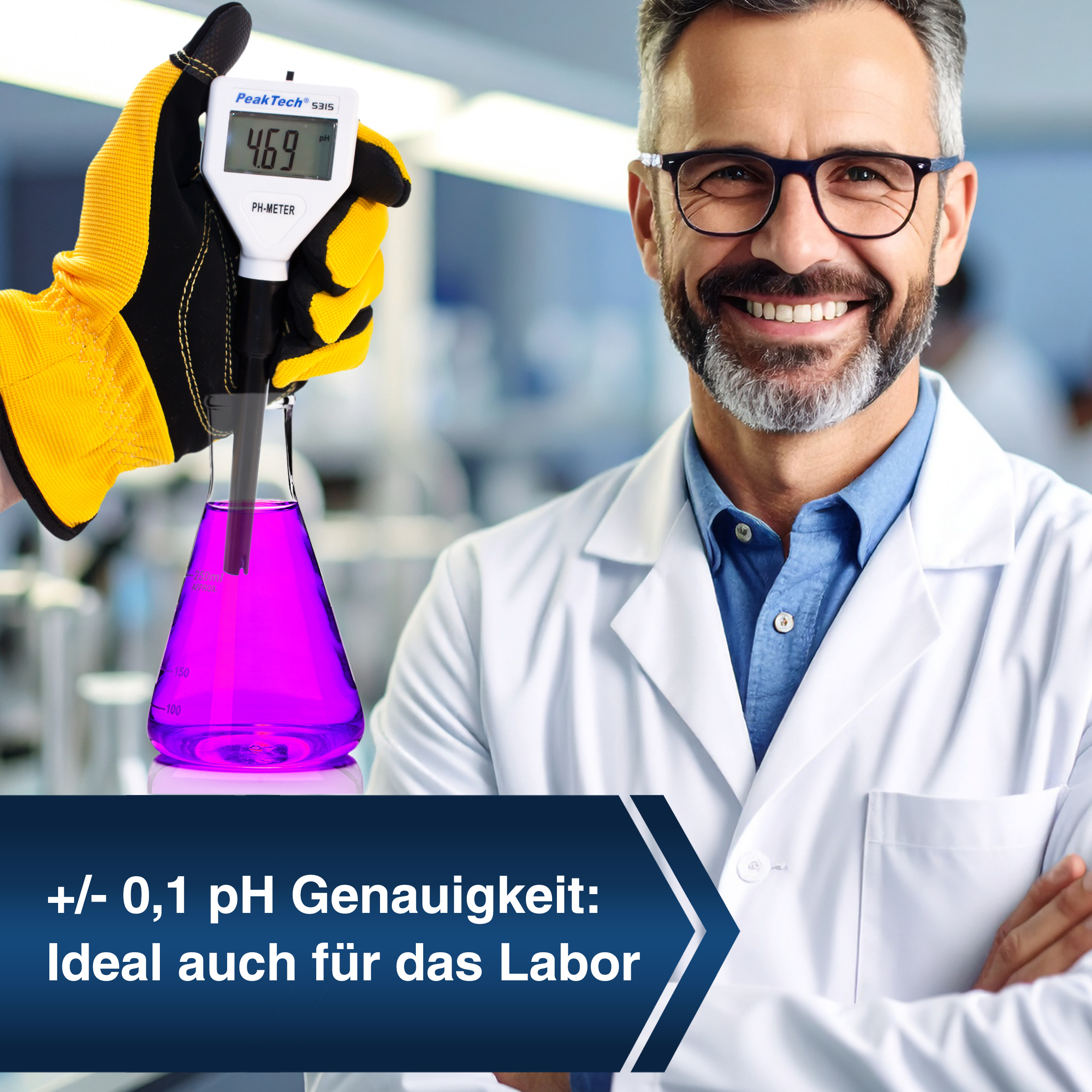 «PeakTech® P 5315» PH-Meter 0,00 ... 14.00 with backlight