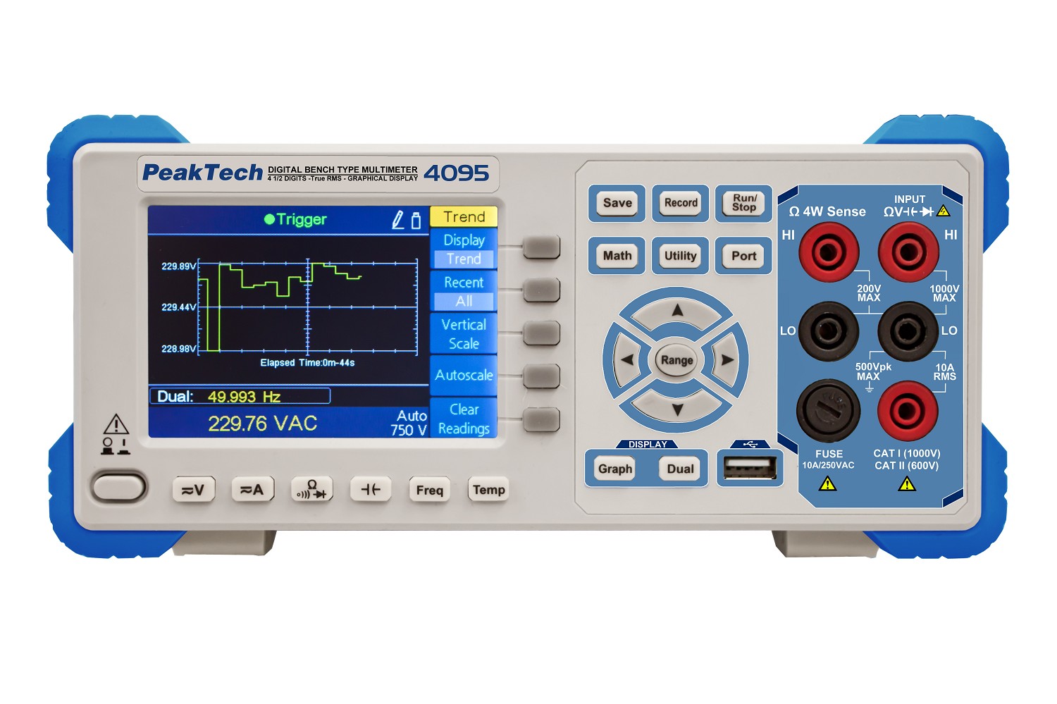 «PeakTech® P 4095» Graficzny multimetr stołowy z wyświetlaczem TFT
