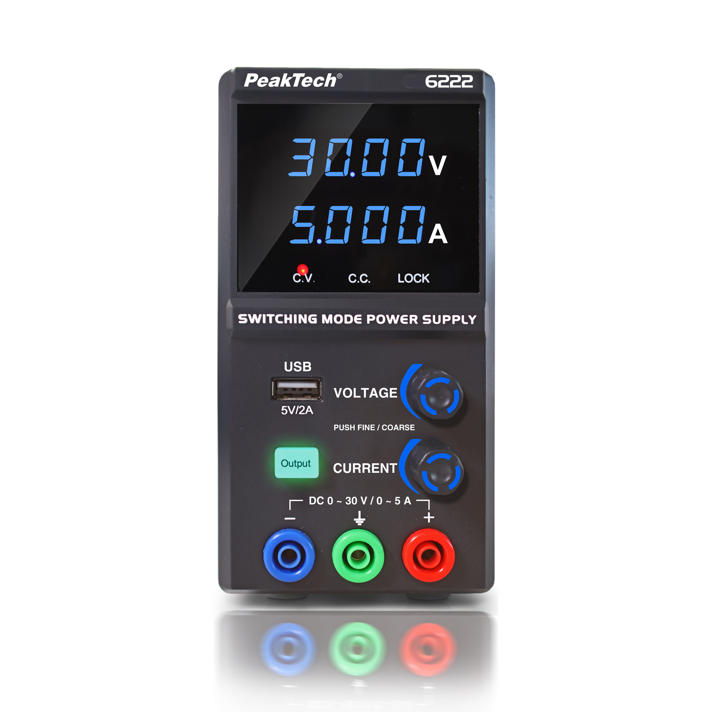«PeakTech® P 6222» Switching Mode Power Supply 0 - 30 V / 0 - 5 A DC