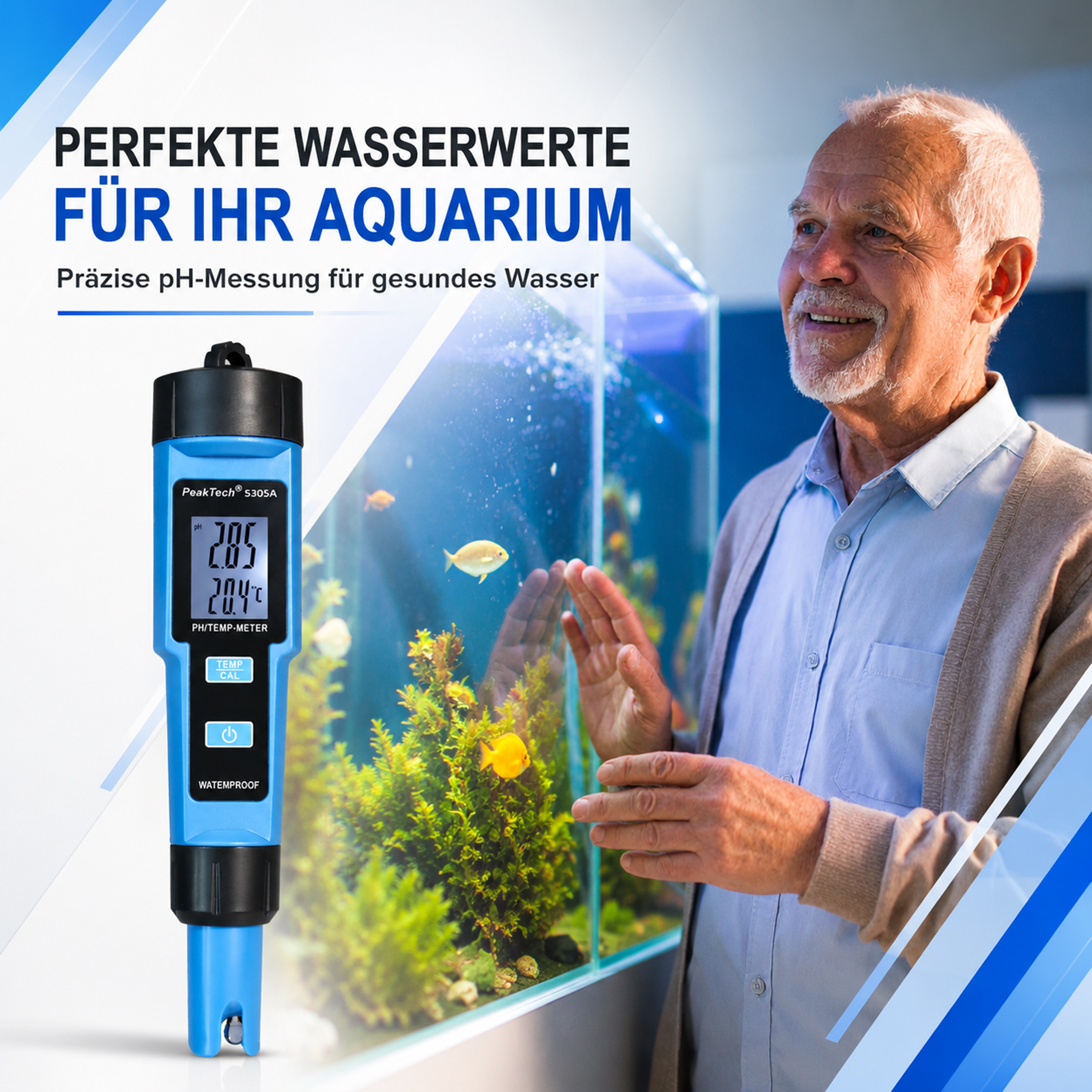 «PeakTech® P 5306» 3 in 1 PH-Meter for PH/EC/TEMP