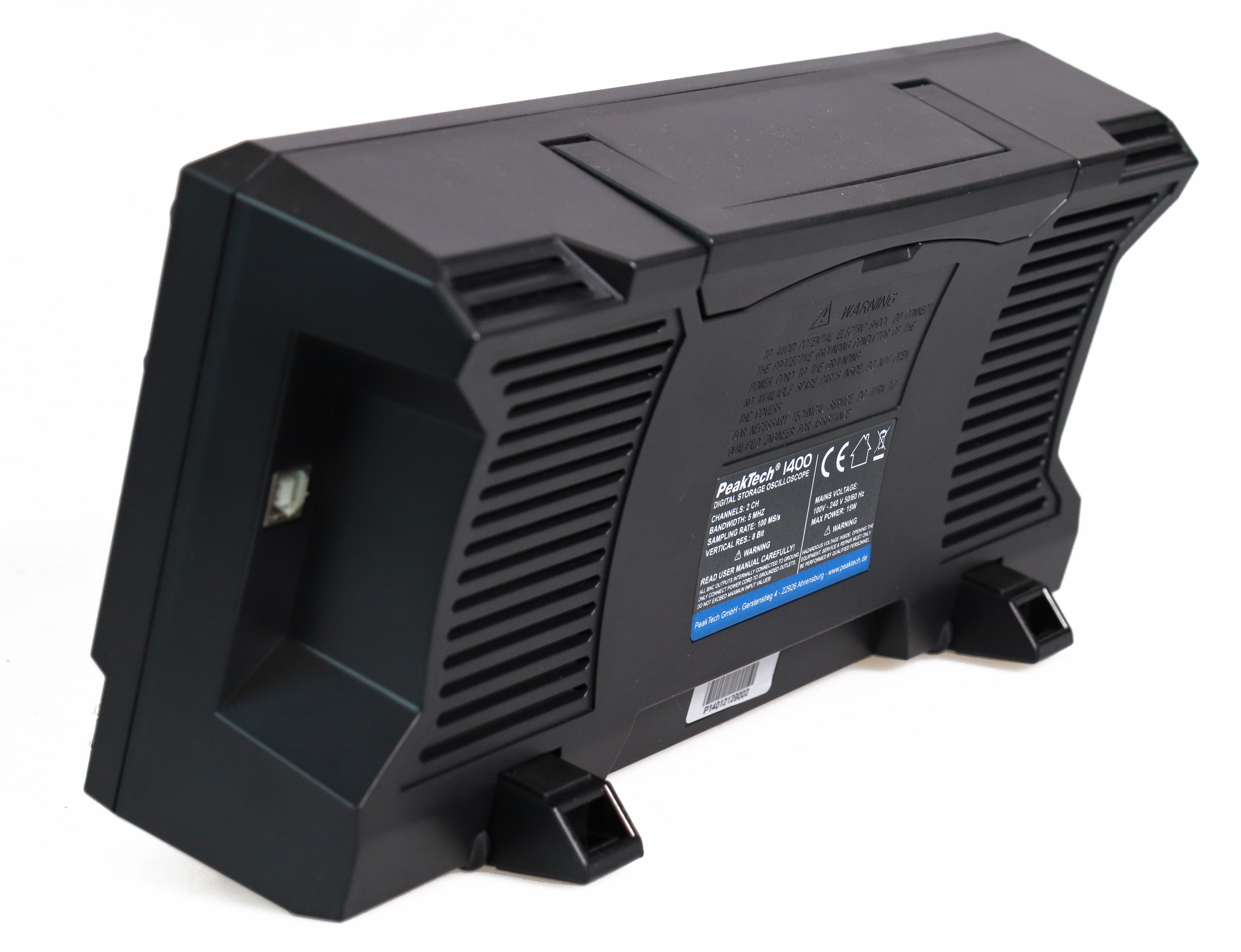 «PeakTech® P 1400» 5 MHz / 2CH, 100 MS/s Oscilloscope à mémoire