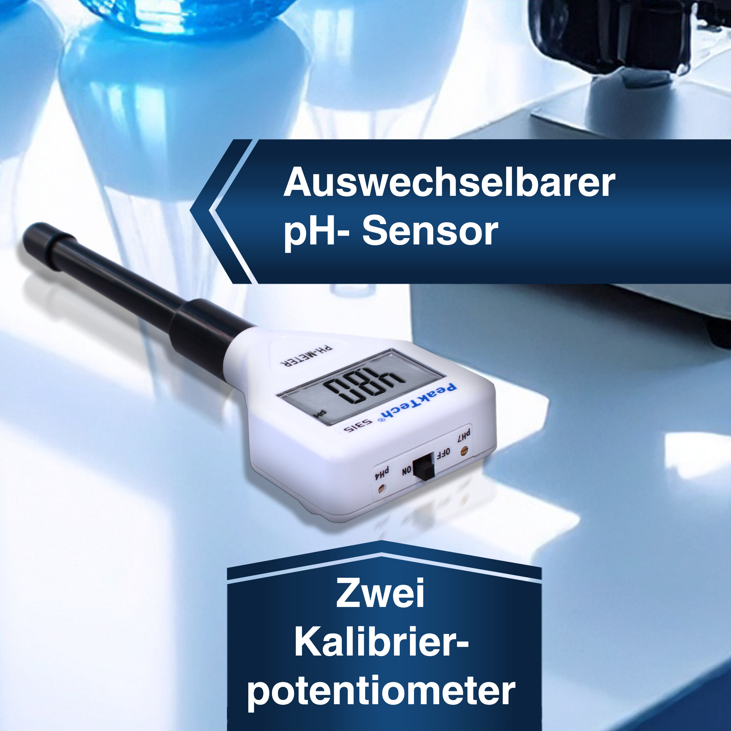 «PeakTech® P 5315» PH-Meter 0,00 ... 14.00 with backlight