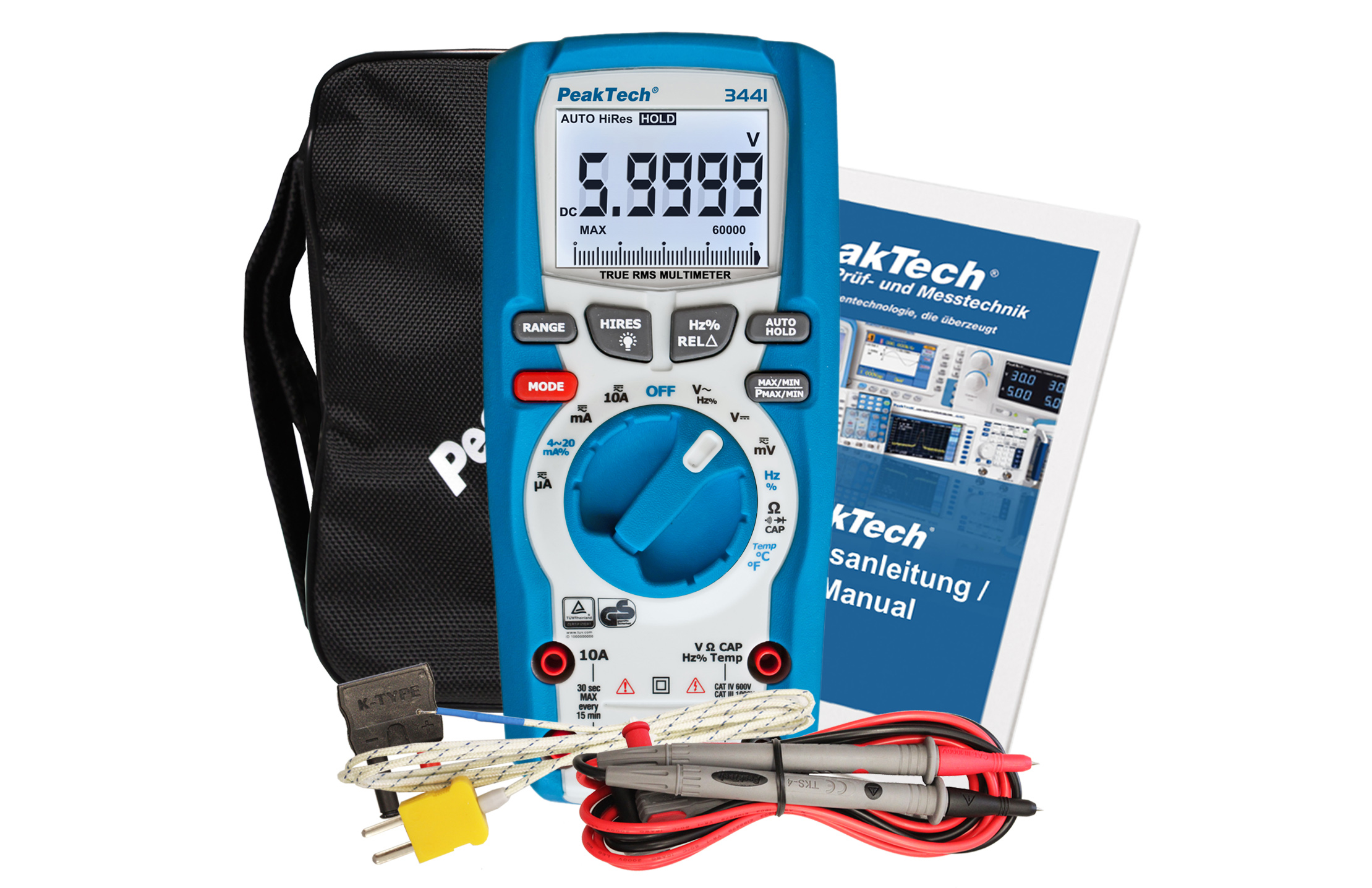 «PeakTech® P 3441» Multímetro Digital TrueRMS ~ 60.000 Counts ~ 1000V AC/DC