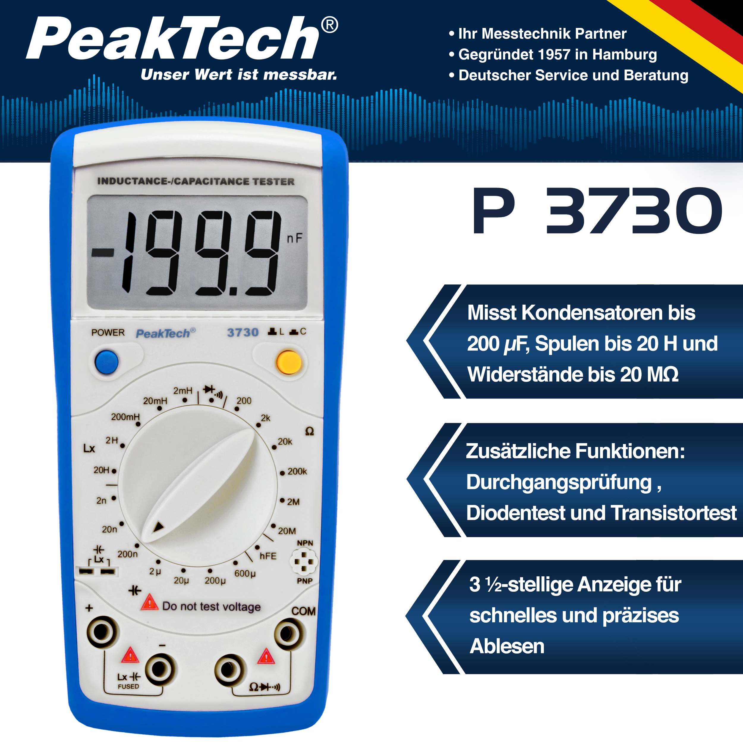 «PeakTech® P 3730» Misuratore di induttanza/capacità