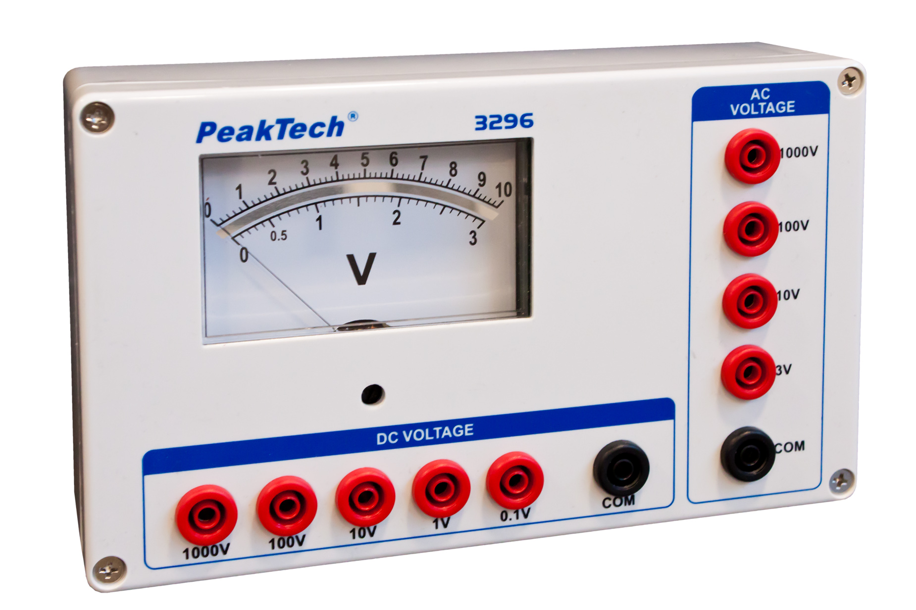 «PeakTech® P 3296» Voltímetro analógico 0...0.1/1/10/100/ 1000V AC/DC