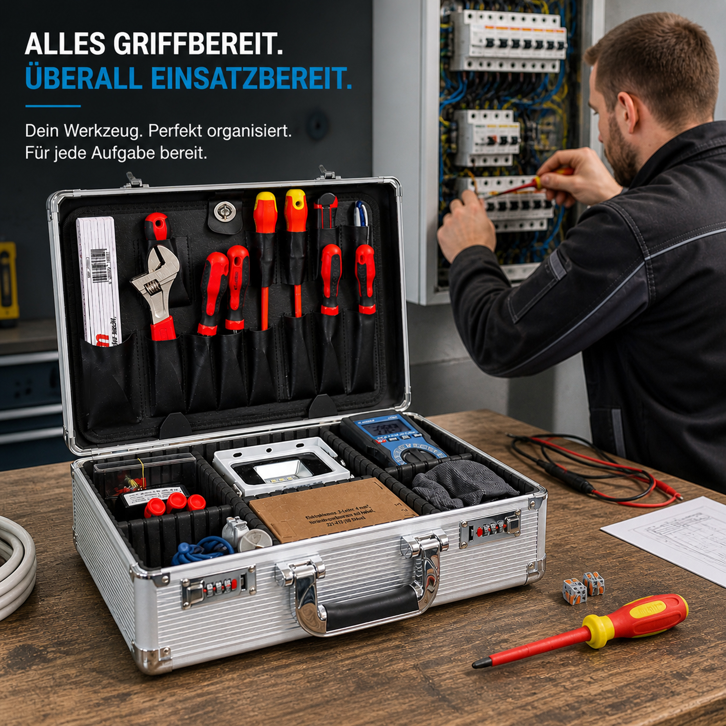 «PeakTech® P 7245 A» Werkzeugkoffer 40x30x15cm mit Sortierfächern