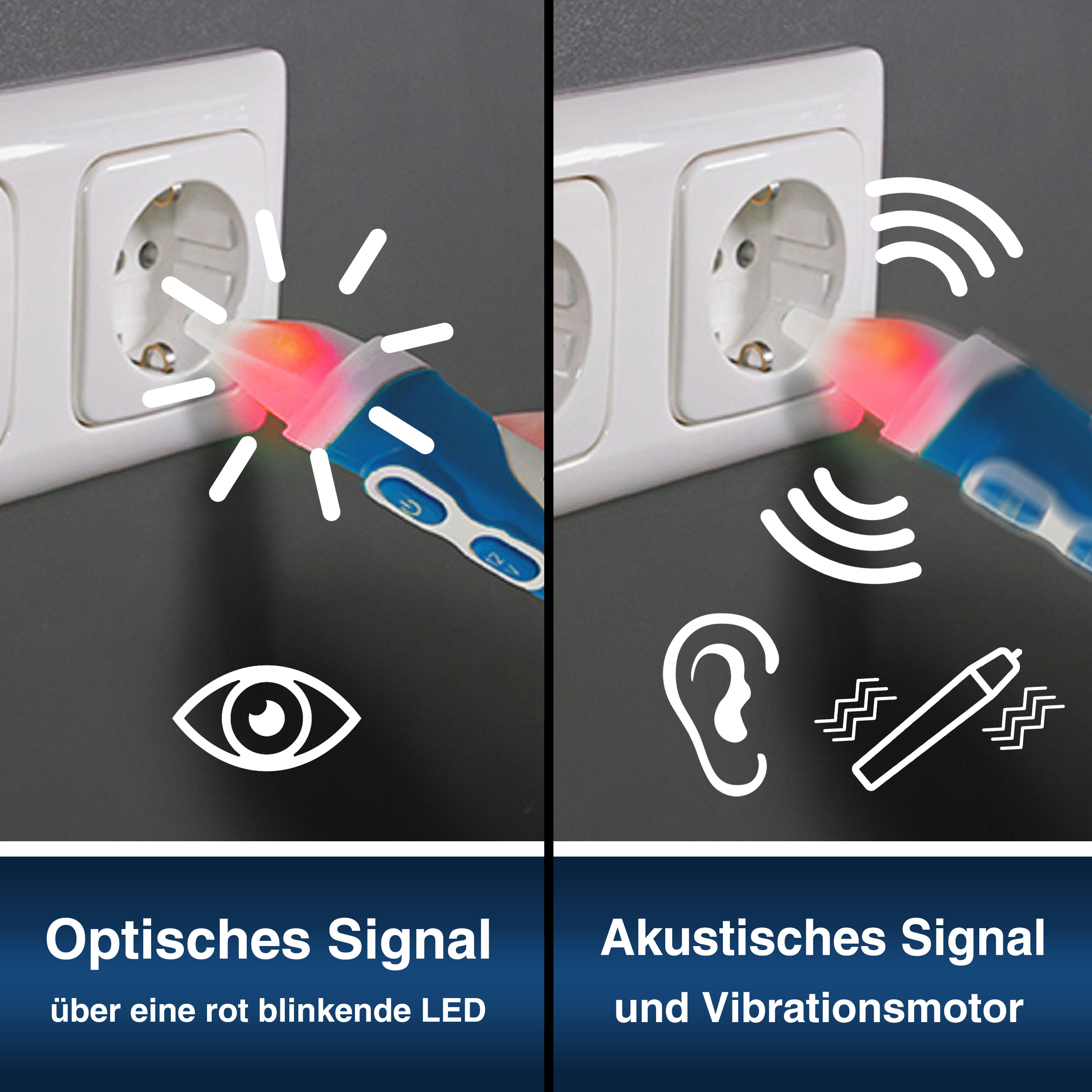 «PeakTech® P 1032» Tester napięcia AC 12 - 1000 V AC z wibracjami