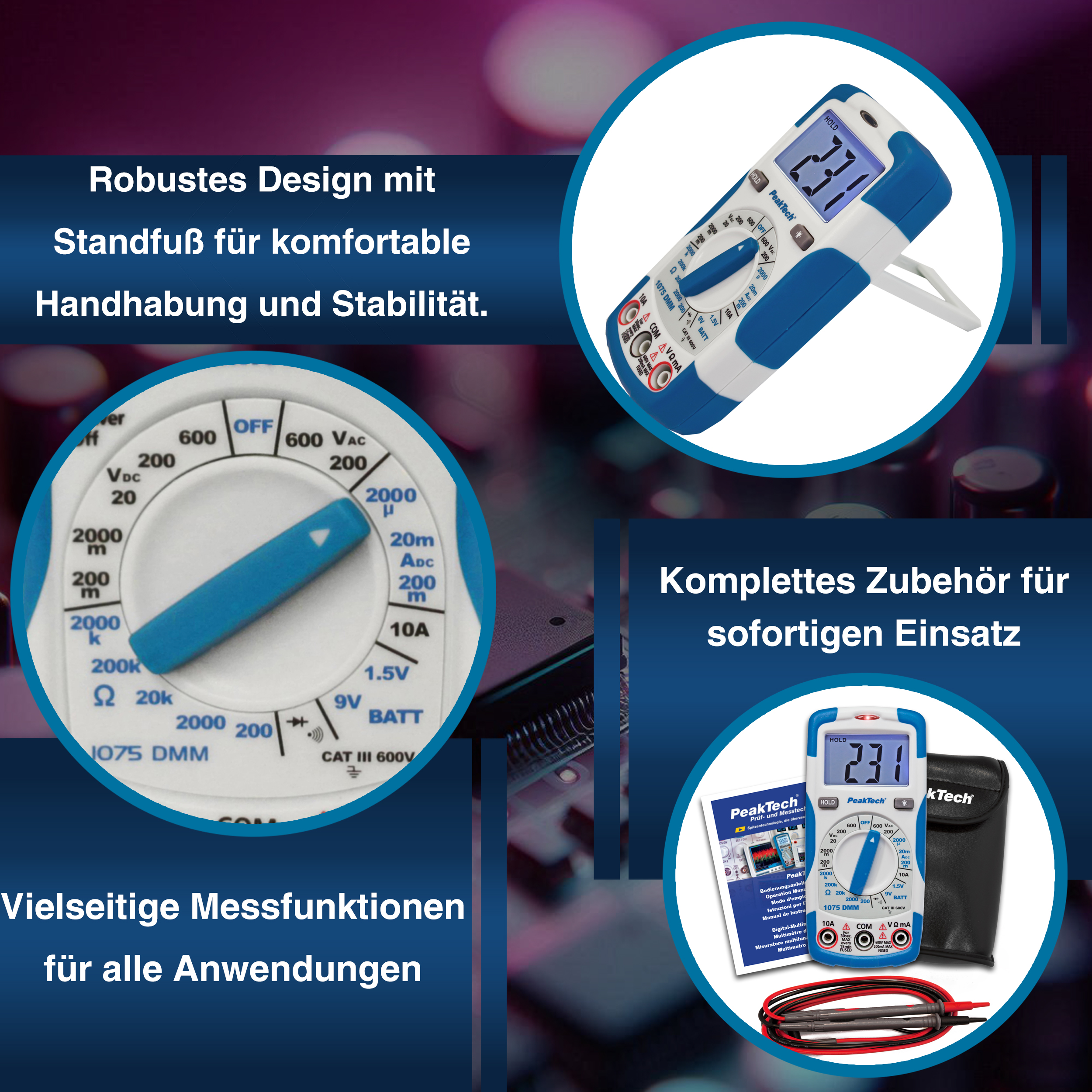 «PeakTech® P 1075» Multimètre numérique AC / DC