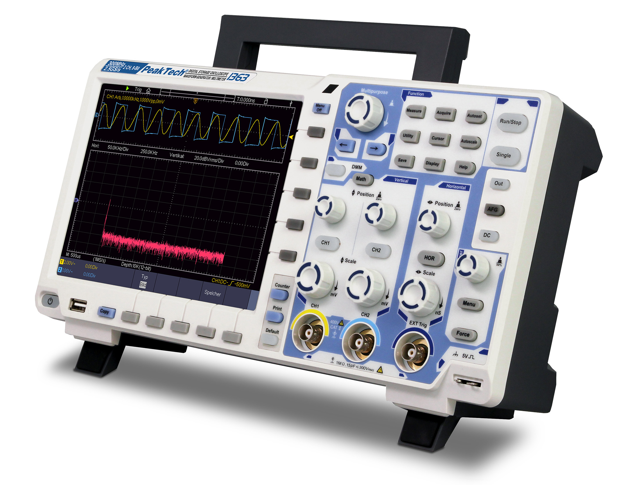 «PeakTech® P 1363» Oscilloscope à écran tactile