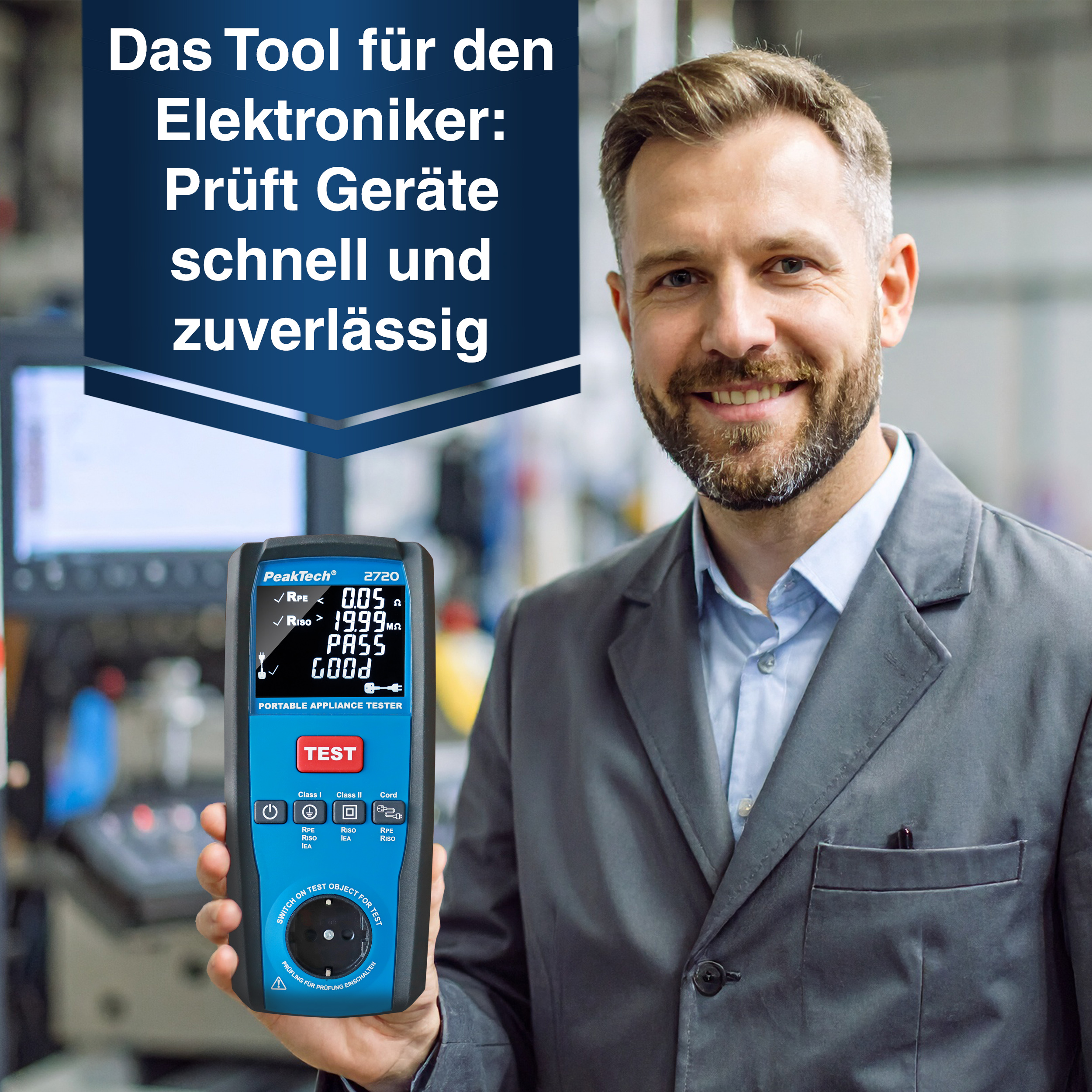 «PeakTech® P 2720» PAT-Tester für ortsveränderliche Geräte