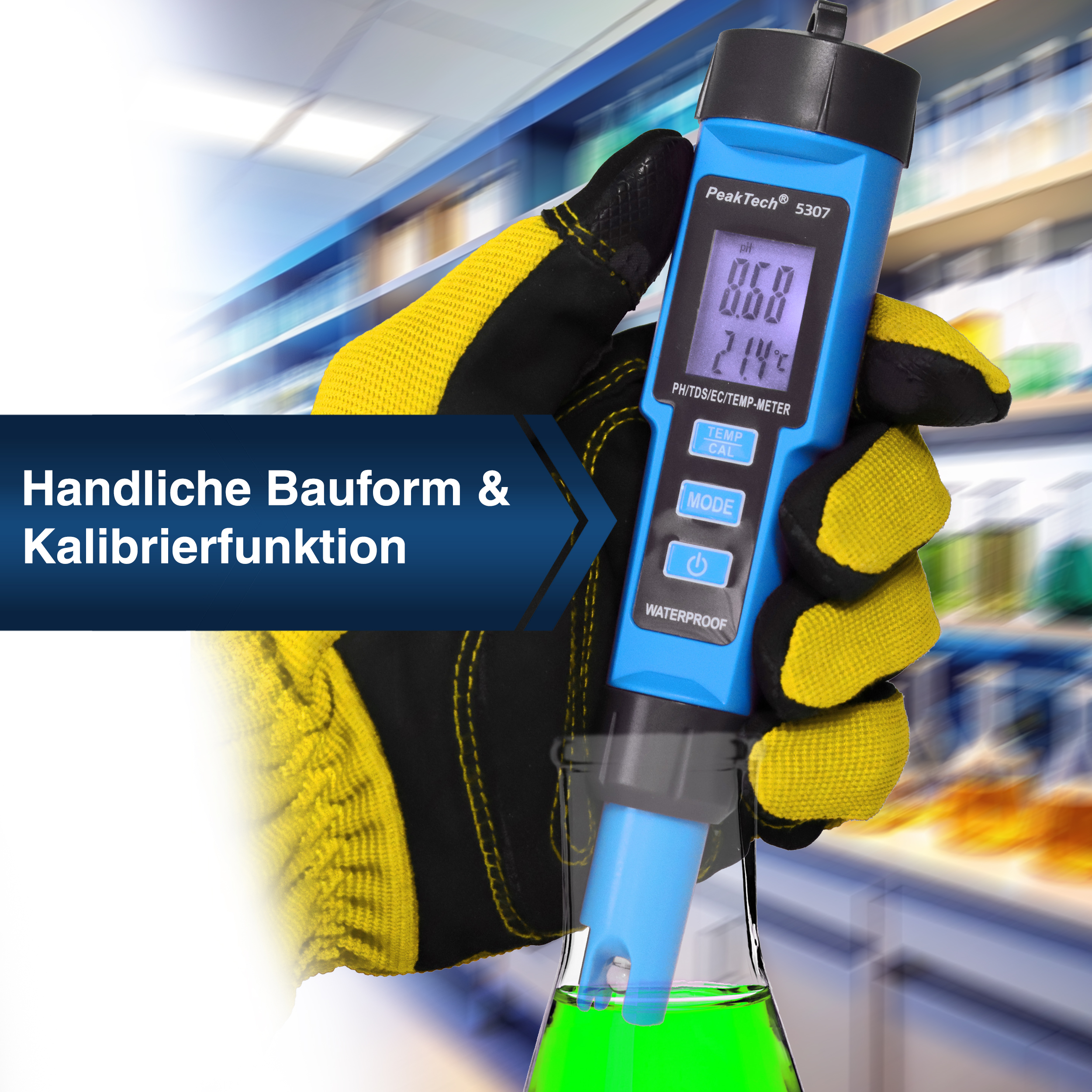 «PeakTech® P 5305 A» PH-mètre 2 en 1 pour PH/TEMP