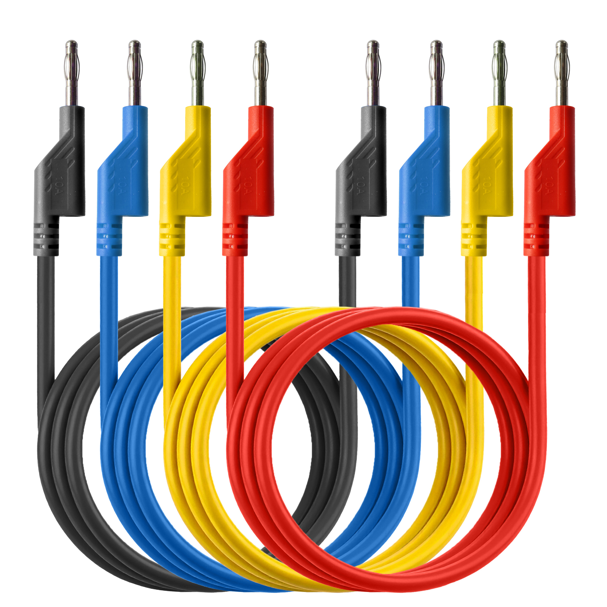 «PeakTech® P 7048» Set of 4 Test Leads (75cm) for Laboratory Power Supplies